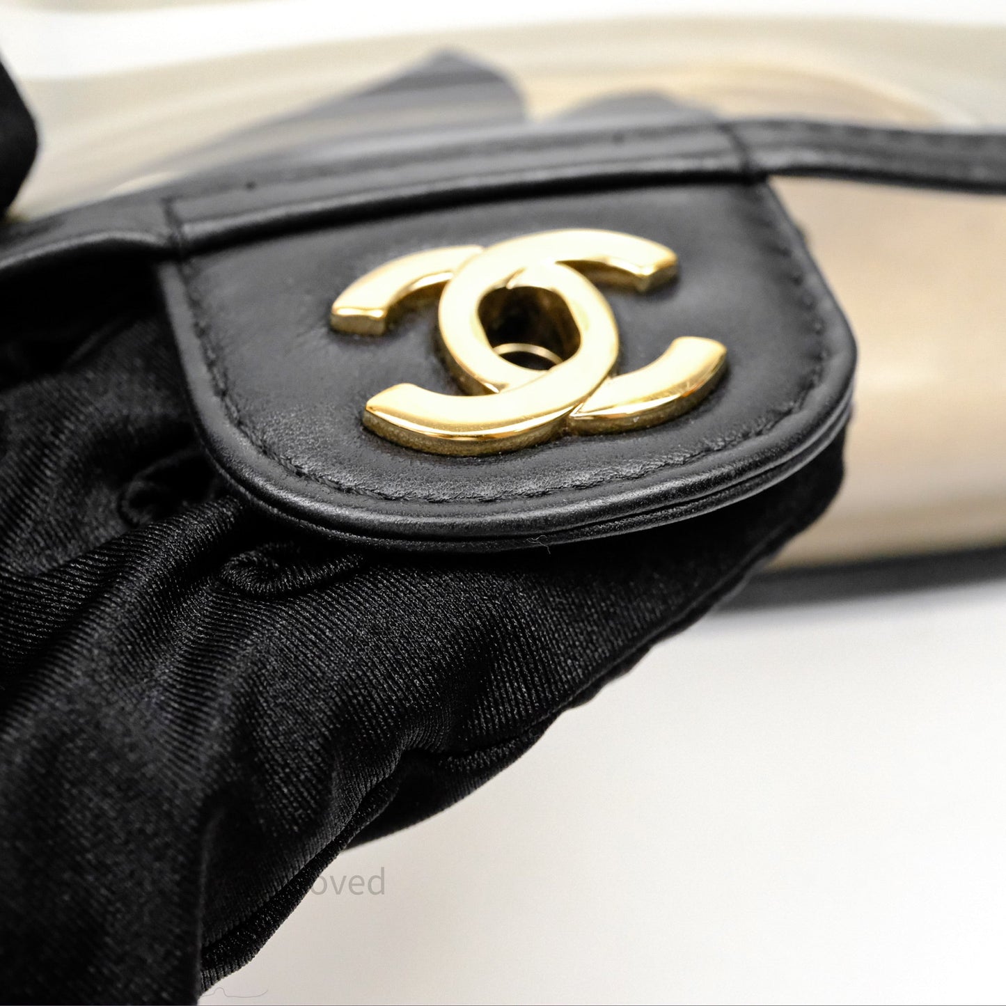 Chanel Medium Sand By The Sea PVC Flap Black Lambskin Gold Hardware