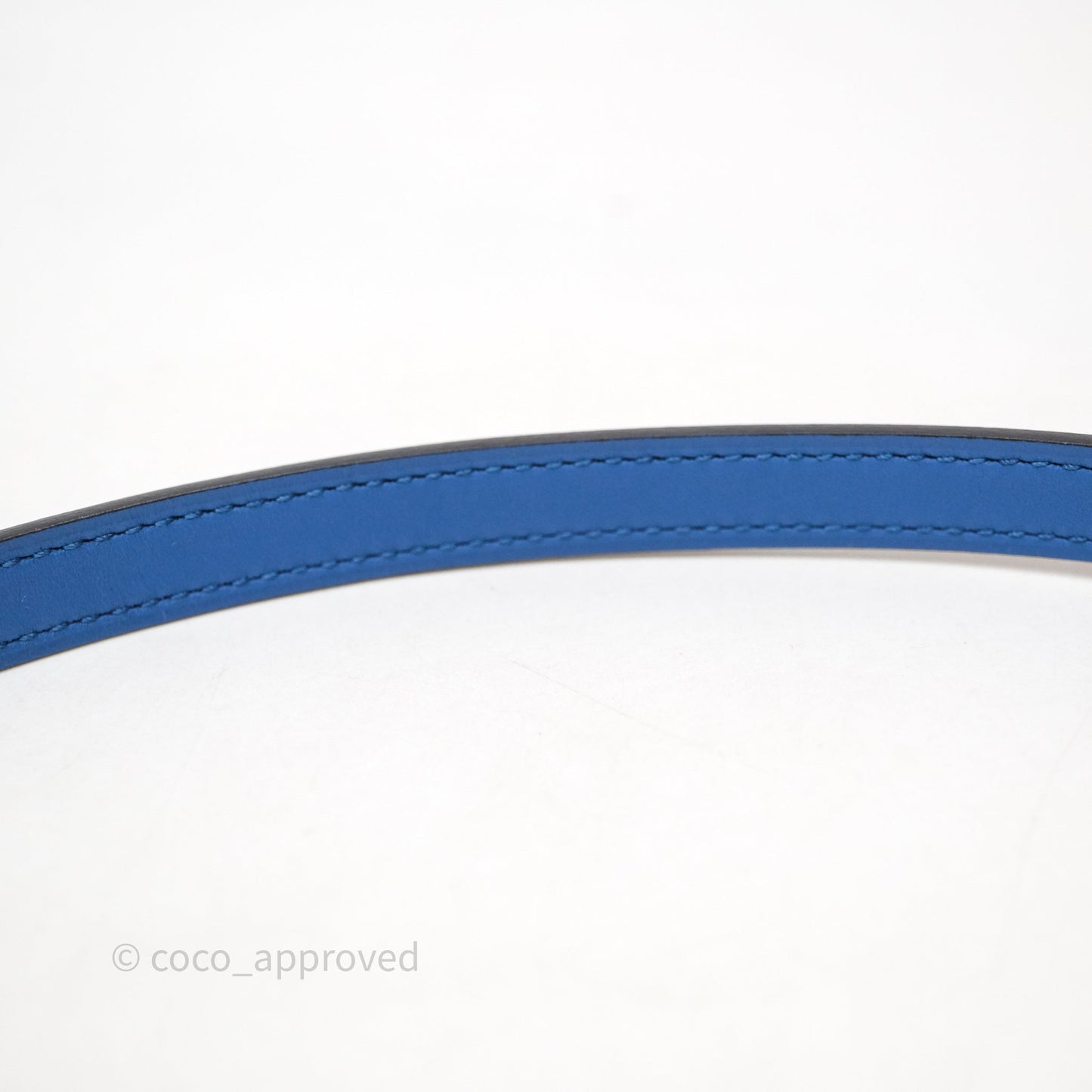 Hermès Carrousel Reversible Belt Buckle 13 mm Bleu France 71 Swift/ Gold 37 Epsom