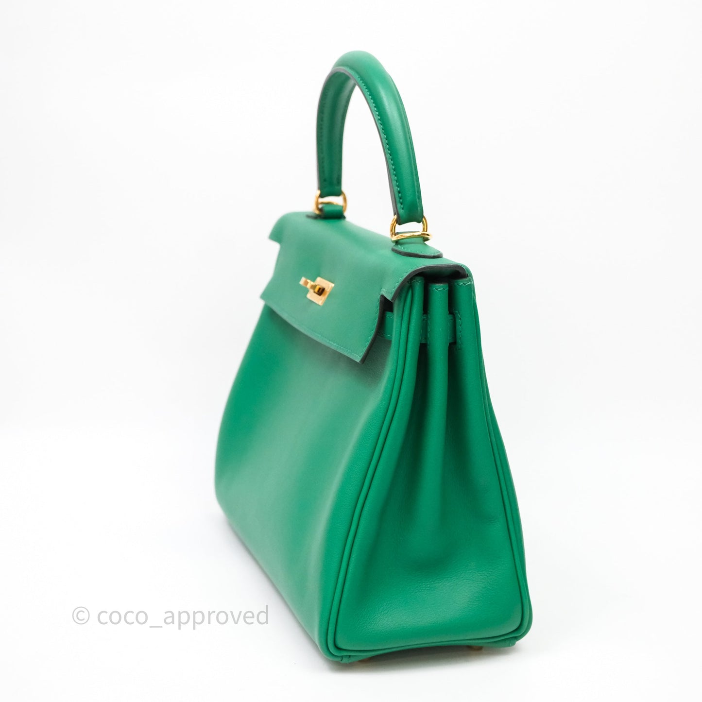 Hermès Kelly 25 Vert Vertigo U4 Swift Gold Hardware