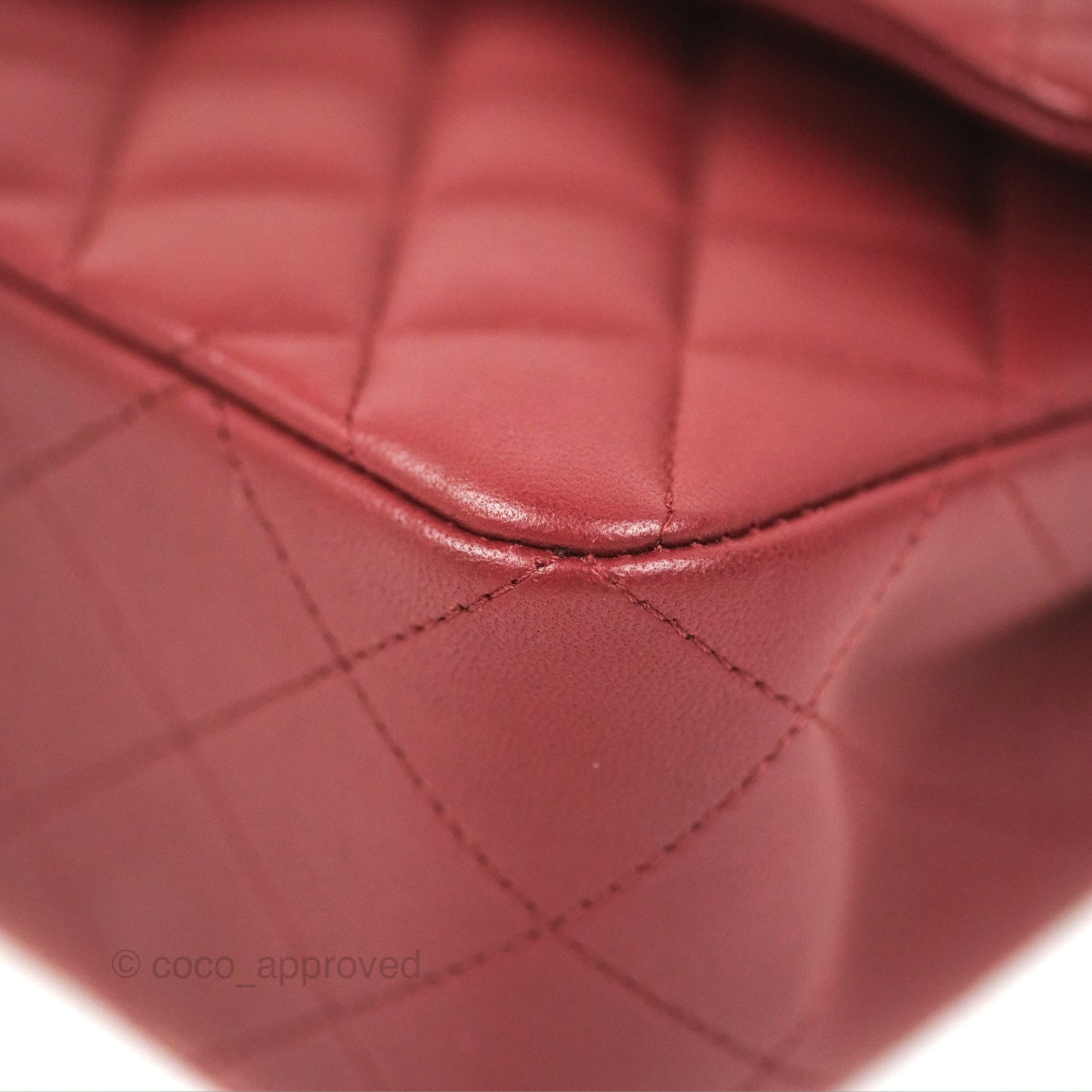 Chanel Small S/M Classic Flap Dark Red Lambskin Silver Hardware