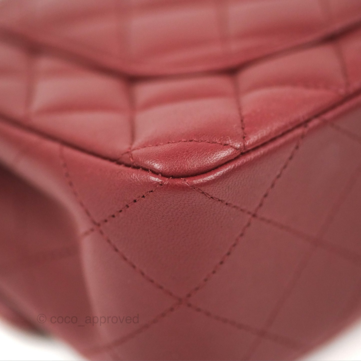 Chanel Small S/M Classic Flap Dark Red Lambskin Silver Hardware