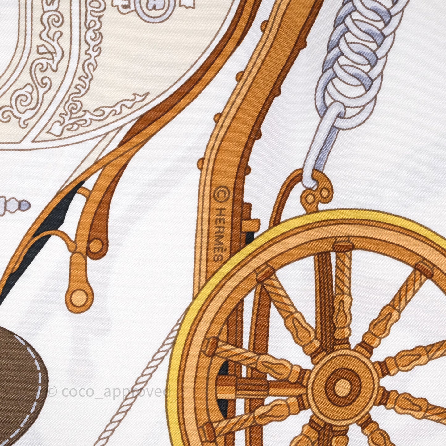 Hermes Stately Wheels Scarf 90