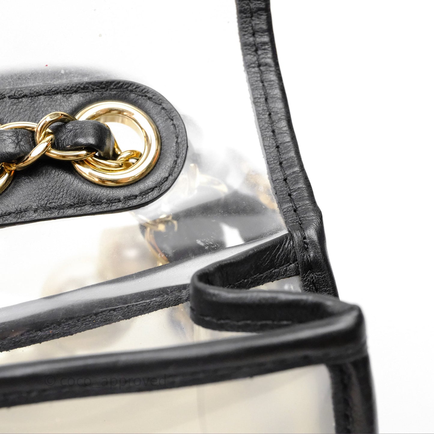 Chanel Medium Sand By The Sea PVC Flap Black Lambskin Gold Hardware