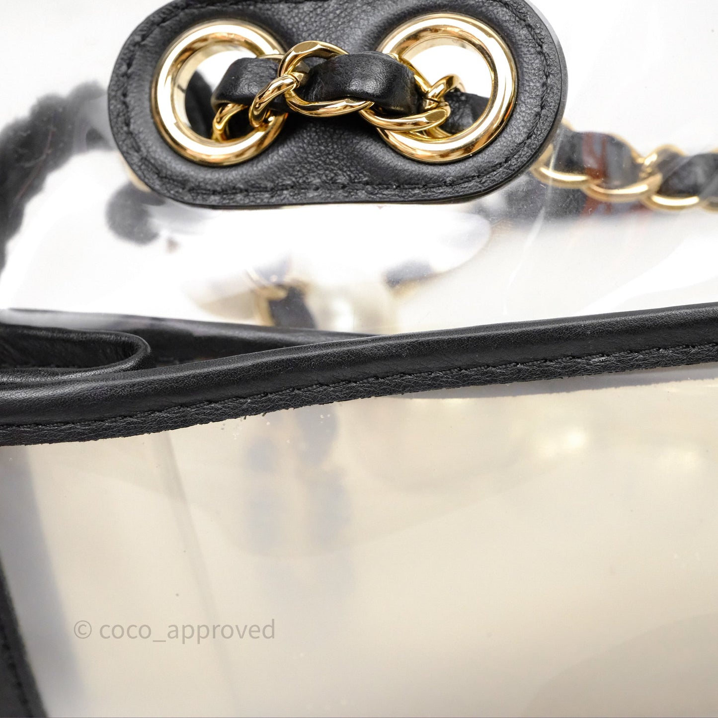 Chanel Medium Sand By The Sea PVC Flap Black Lambskin Gold Hardware