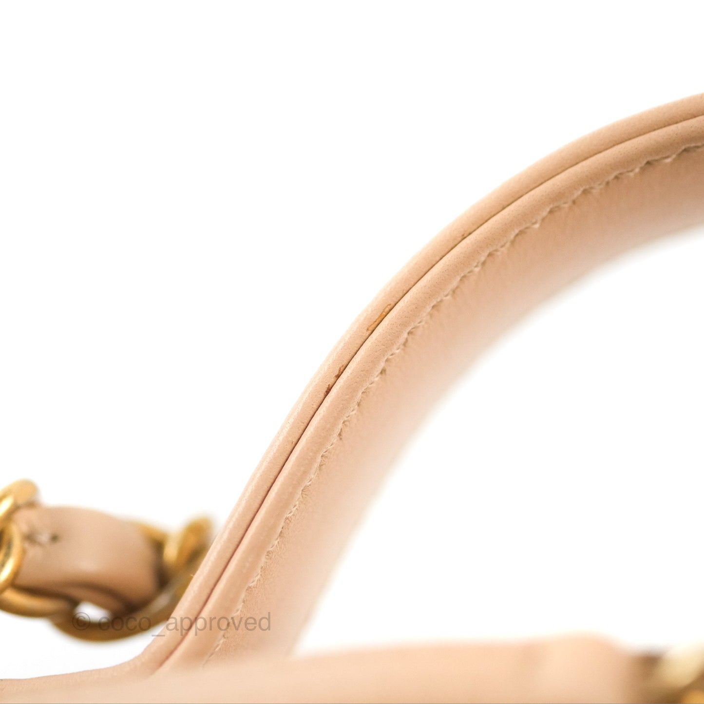 Chanel Quilted Medium CC Filigree Vanity Case Light Beige Caviar Gold Hardware