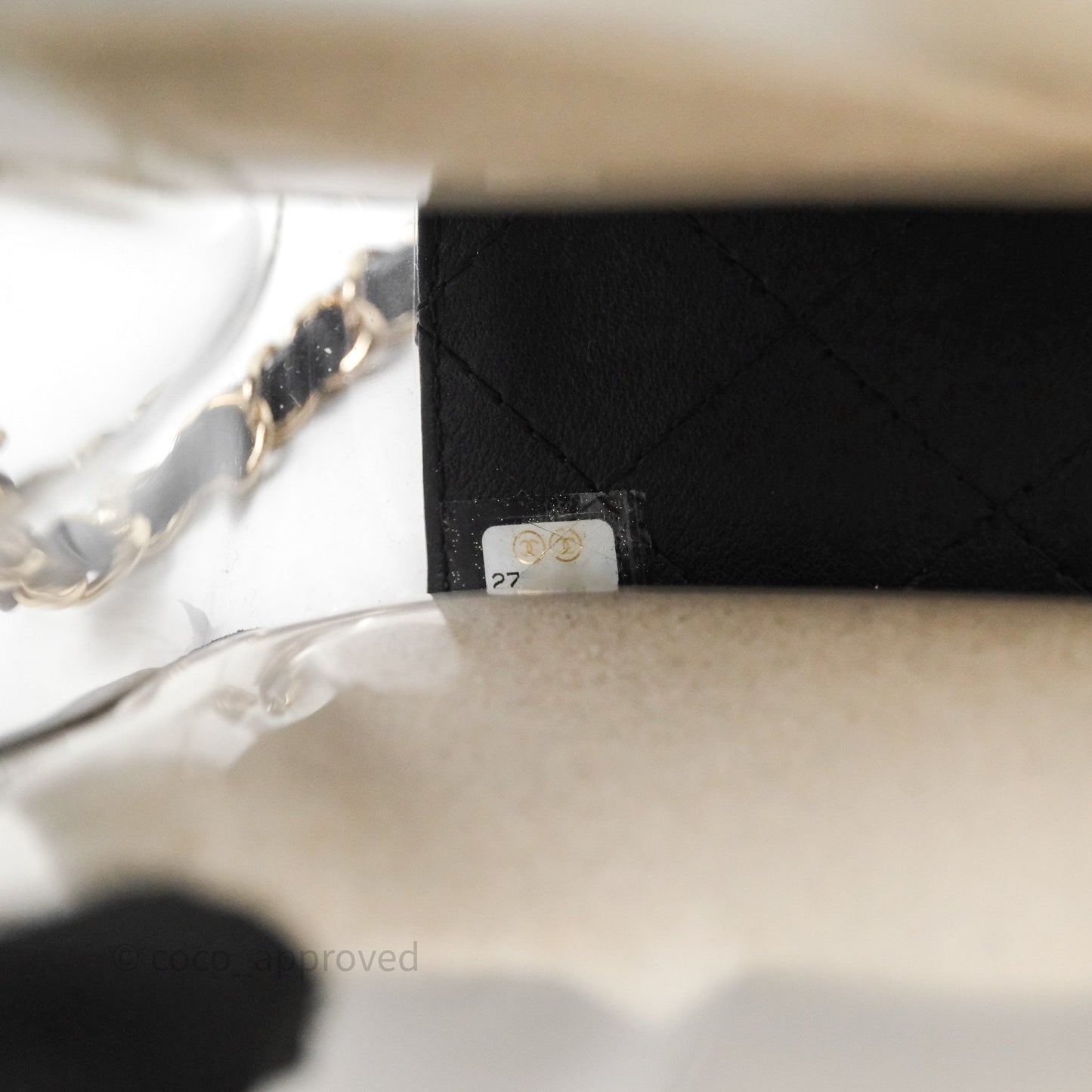Chanel Medium Sand By The Sea PVC Flap Black Lambskin Gold Hardware