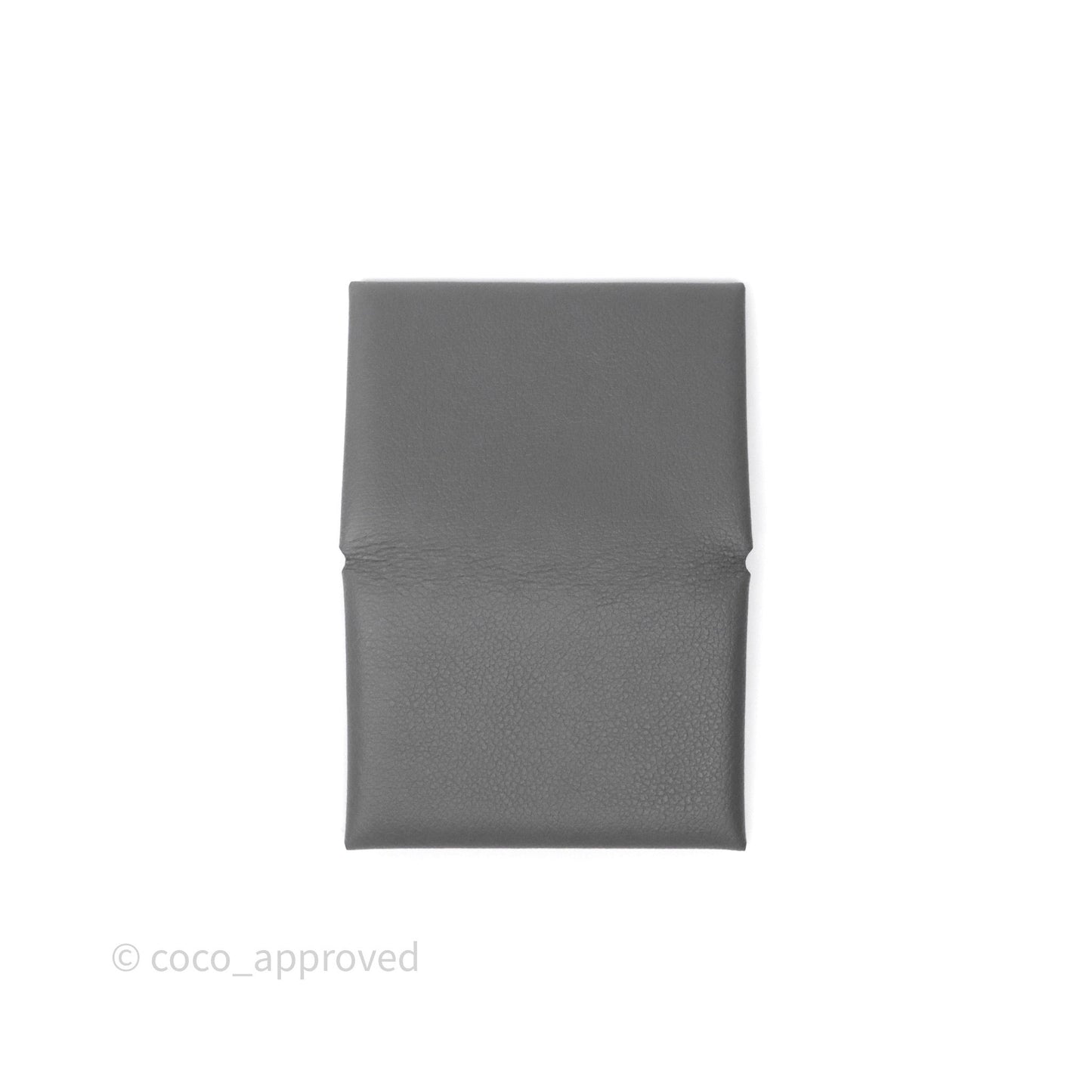 Hermès Calvi Duo Compact Card Holder Gris Meyer 0L Evercolor