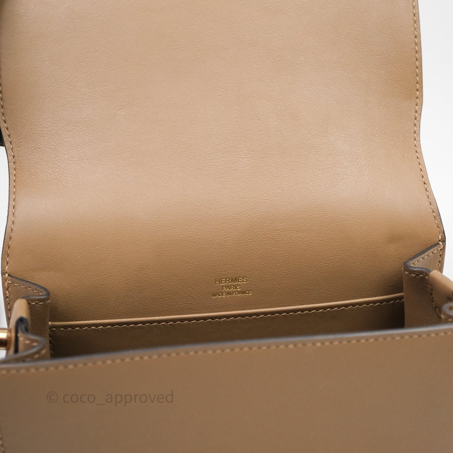 Hermès Roulis Mini Beige De Weimar D0 Veau Swift Gold Hardware