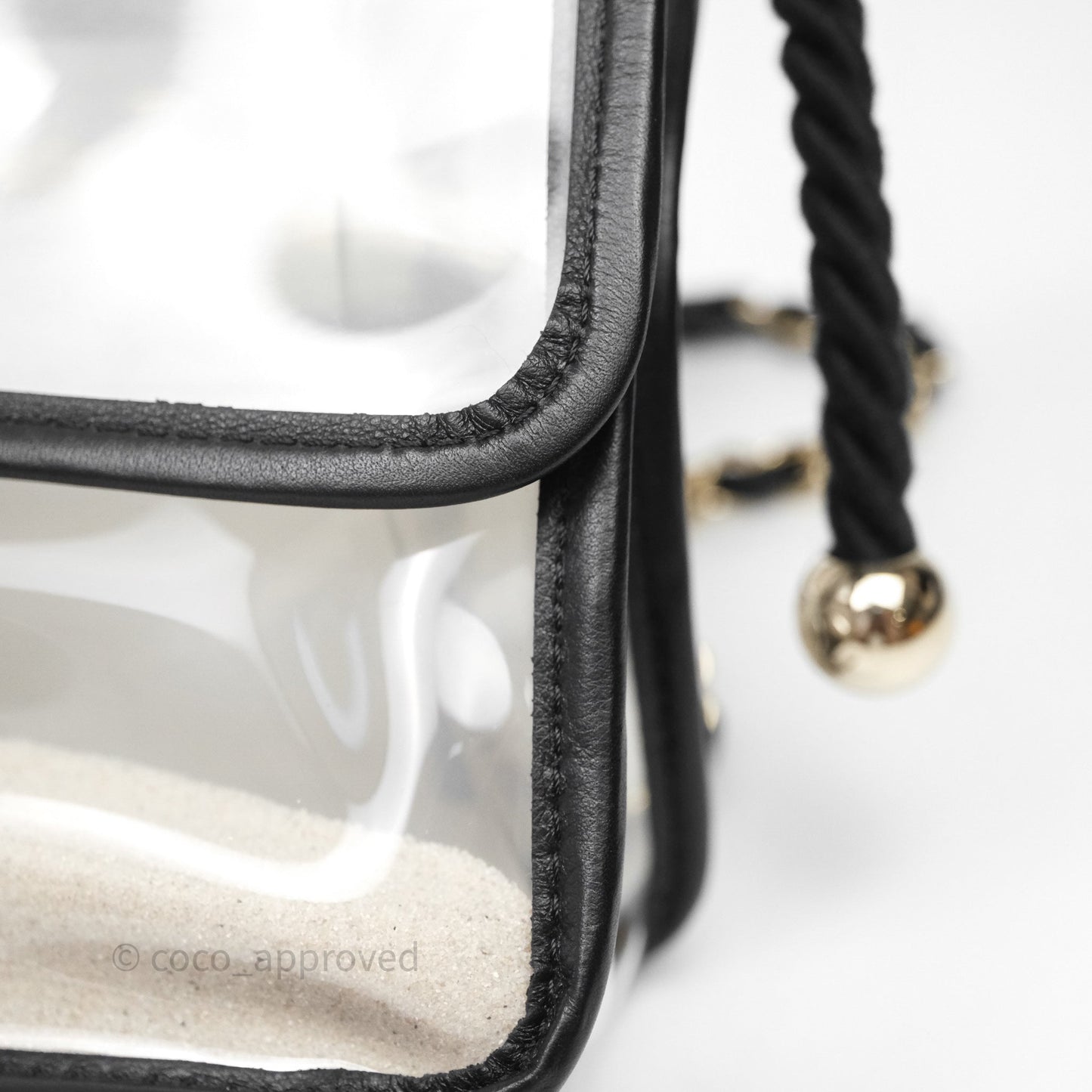 Chanel Medium Sand By The Sea PVC Flap Black Lambskin Gold Hardware