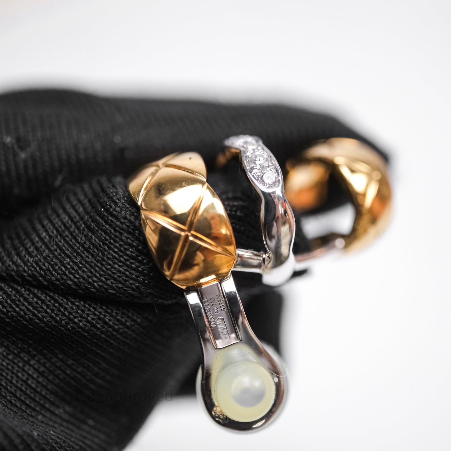 Chanel Coco Crush Asymmetrical Earrings White Gold & Yellow Gold With Diamond