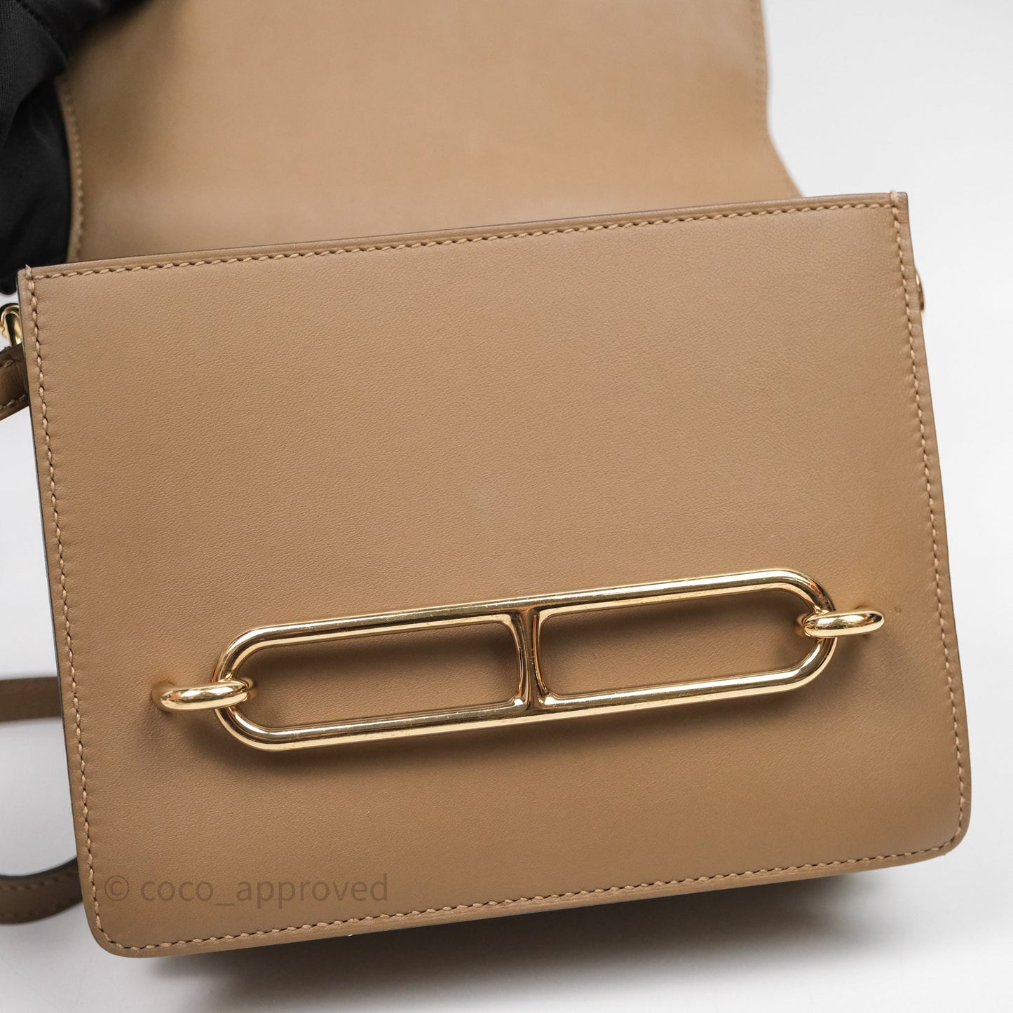Hermès Roulis Mini Beige De Weimar D0 Veau Swift Gold Hardware