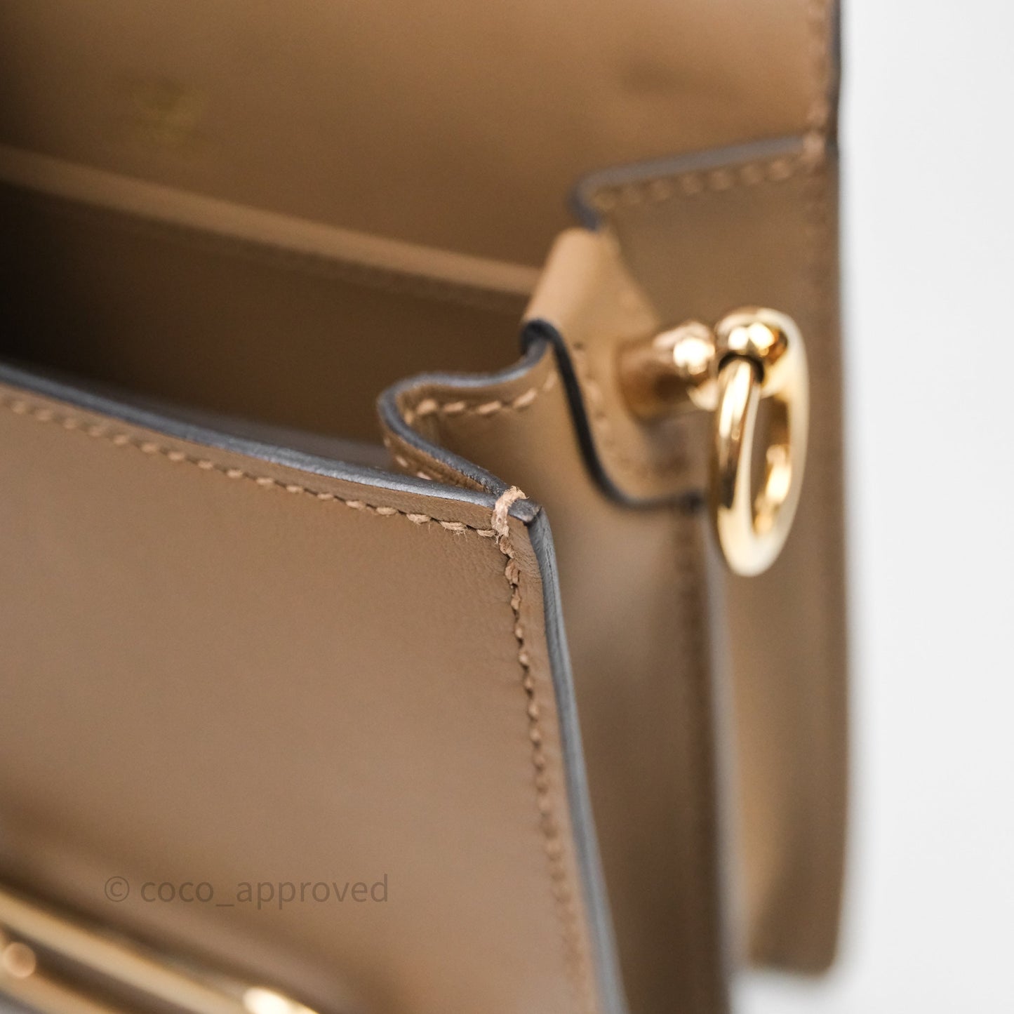 Hermès Roulis Mini Beige De Weimar D0 Veau Swift Gold Hardware