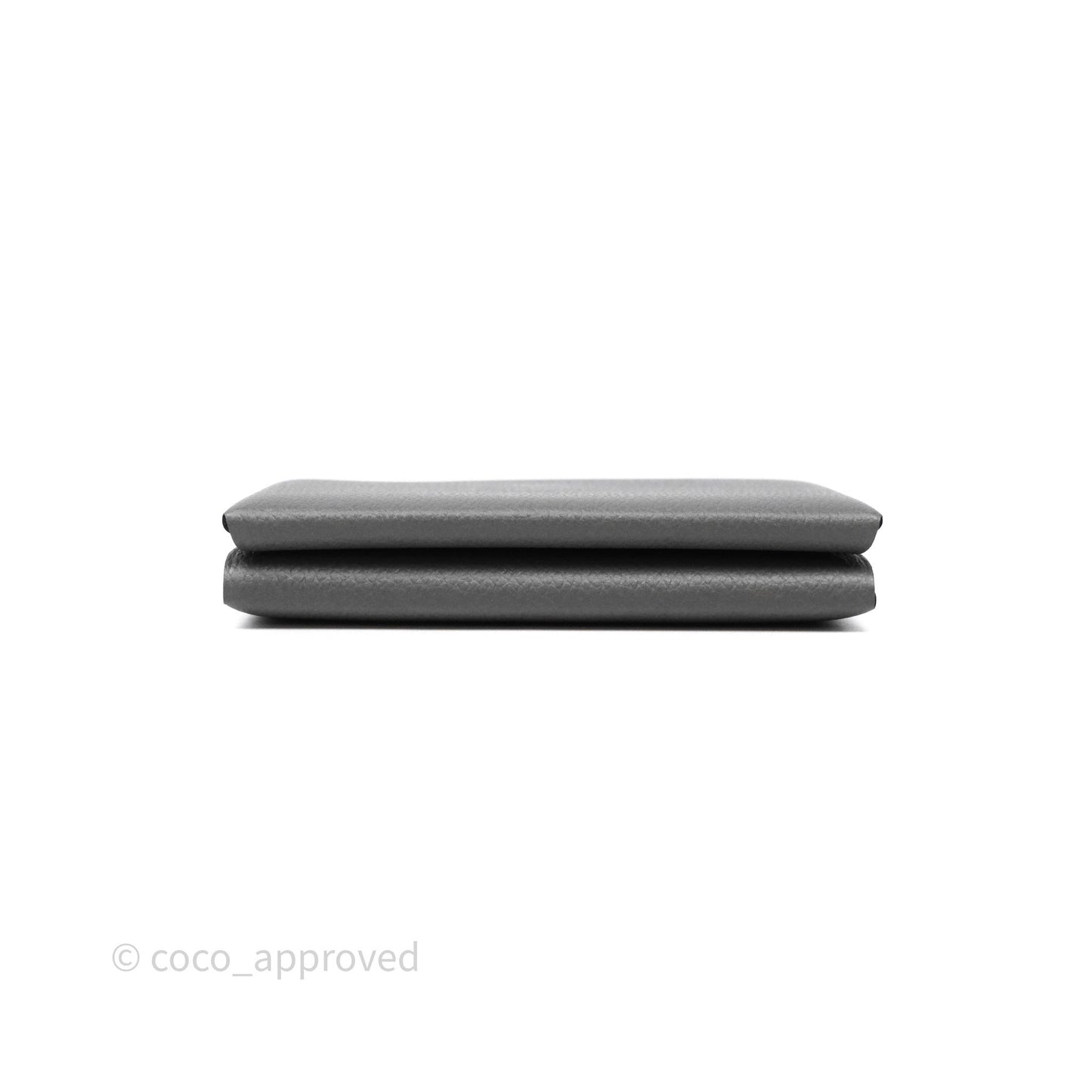 Hermès Calvi Duo Compact Card Holder Gris Meyer 0L Evercolor