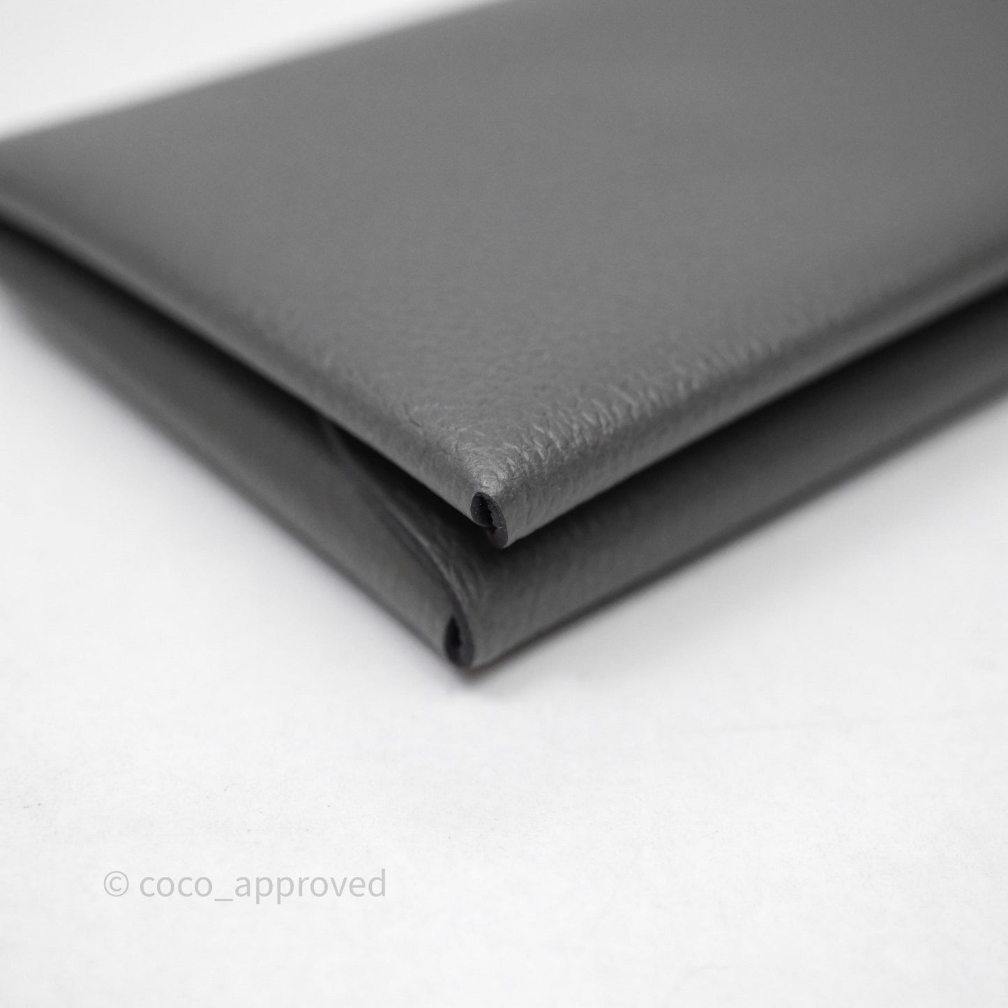 Hermès Calvi Duo Compact Card Holder Gris Meyer 0L Evercolor