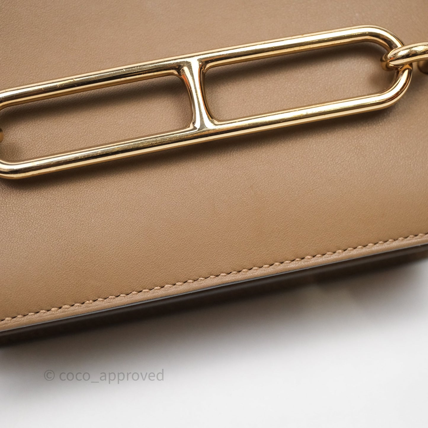 Hermès Roulis Mini Beige De Weimar D0 Veau Swift Gold Hardware