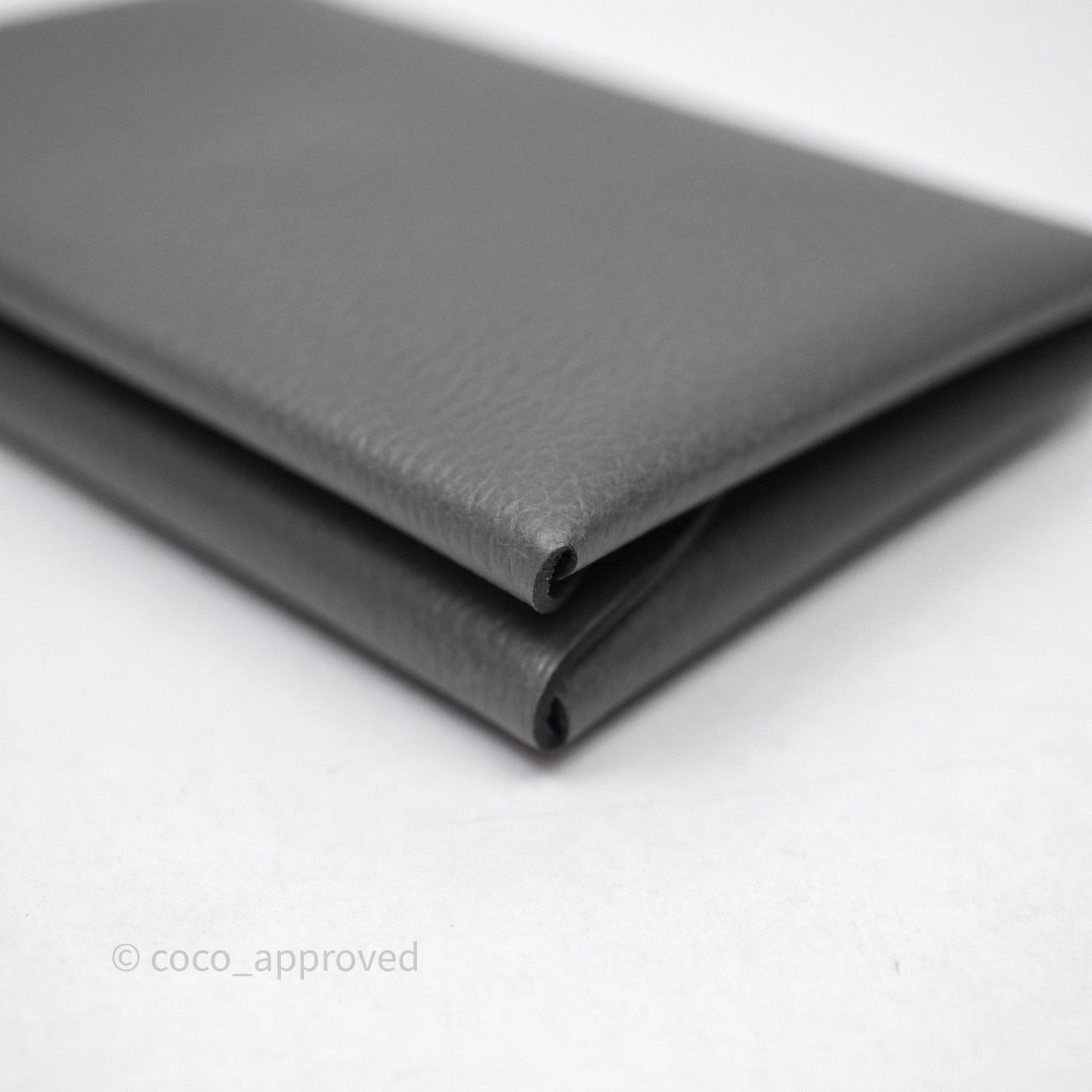Hermès Calvi Duo Compact Card Holder Gris Meyer 0L Evercolor