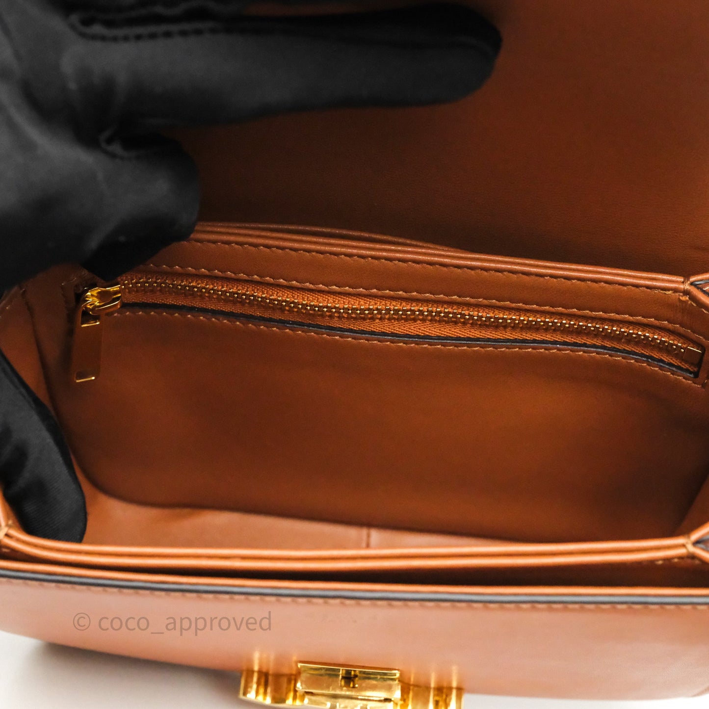 Celine Teen Triomphe Bag Tan Natural Calfskin Gold Hardware