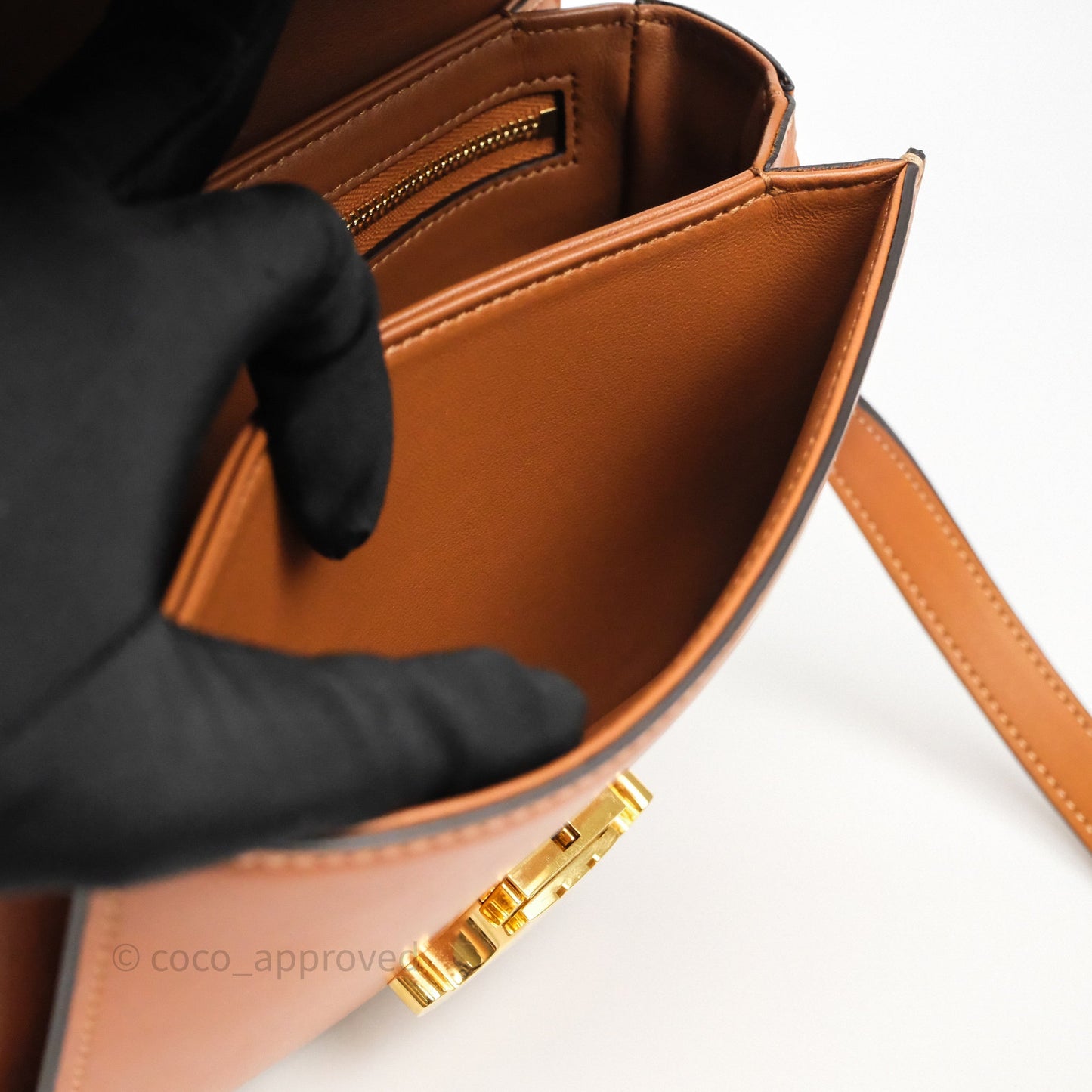 Celine Teen Triomphe Bag Tan Natural Calfskin Gold Hardware