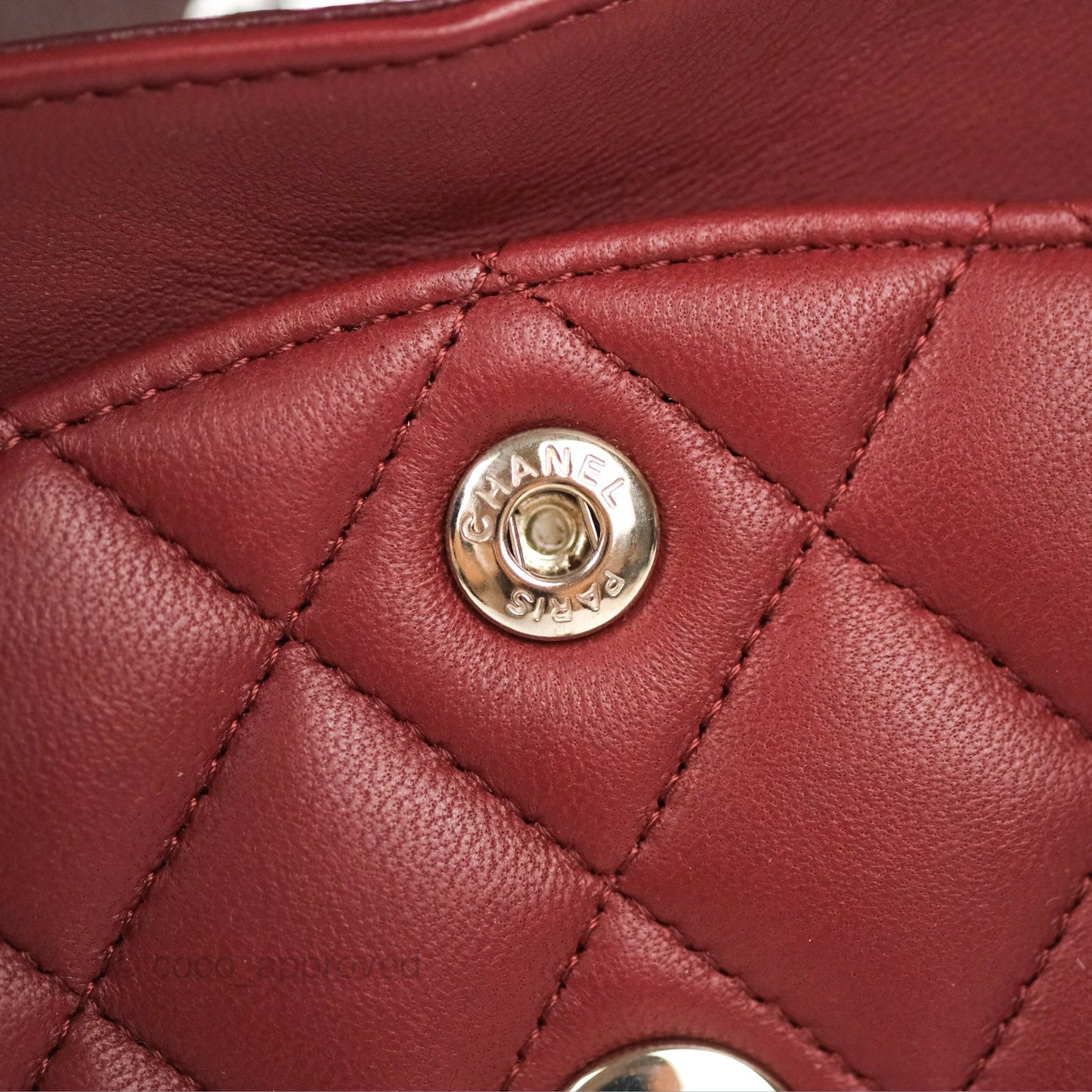 Chanel Small S/M Classic Flap Dark Red Lambskin Silver Hardware