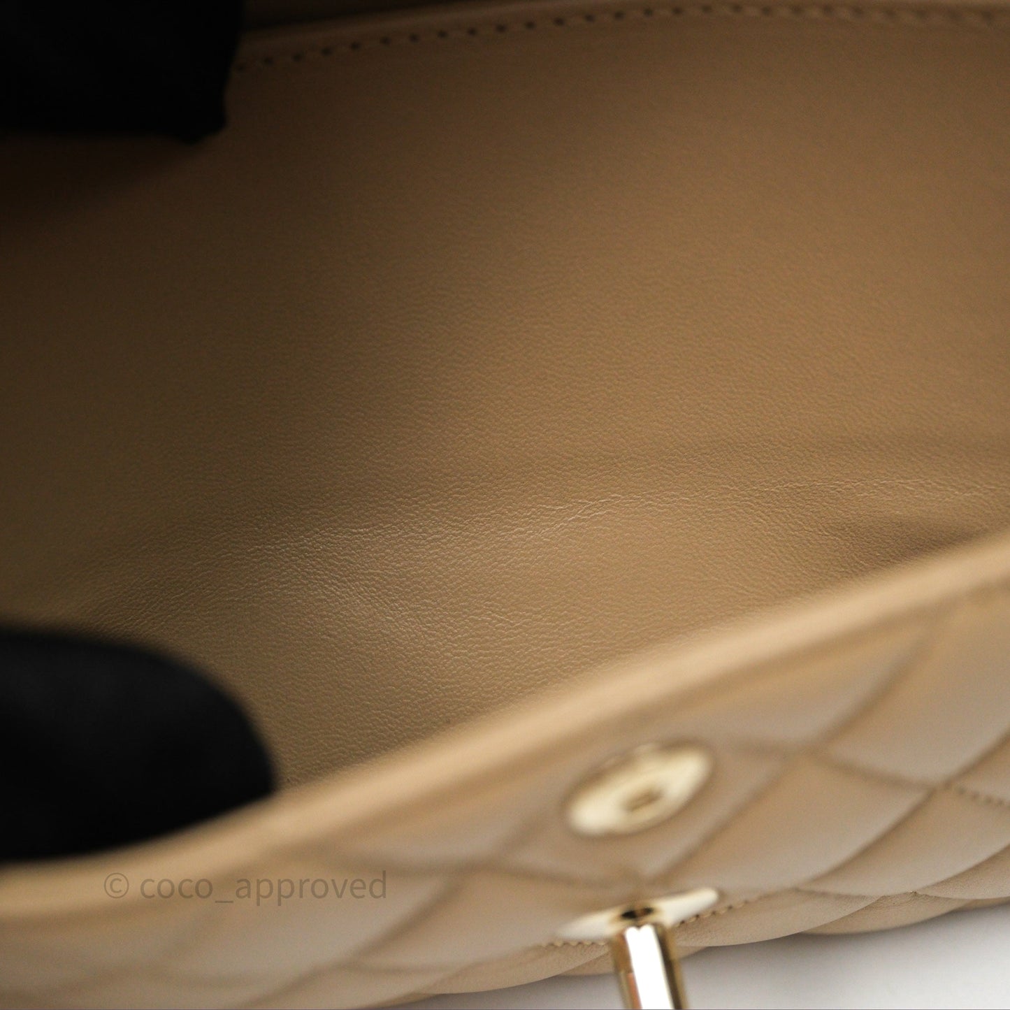 Chanel Small Quilted Classic Flap Beige Lambskin Gold Hardware