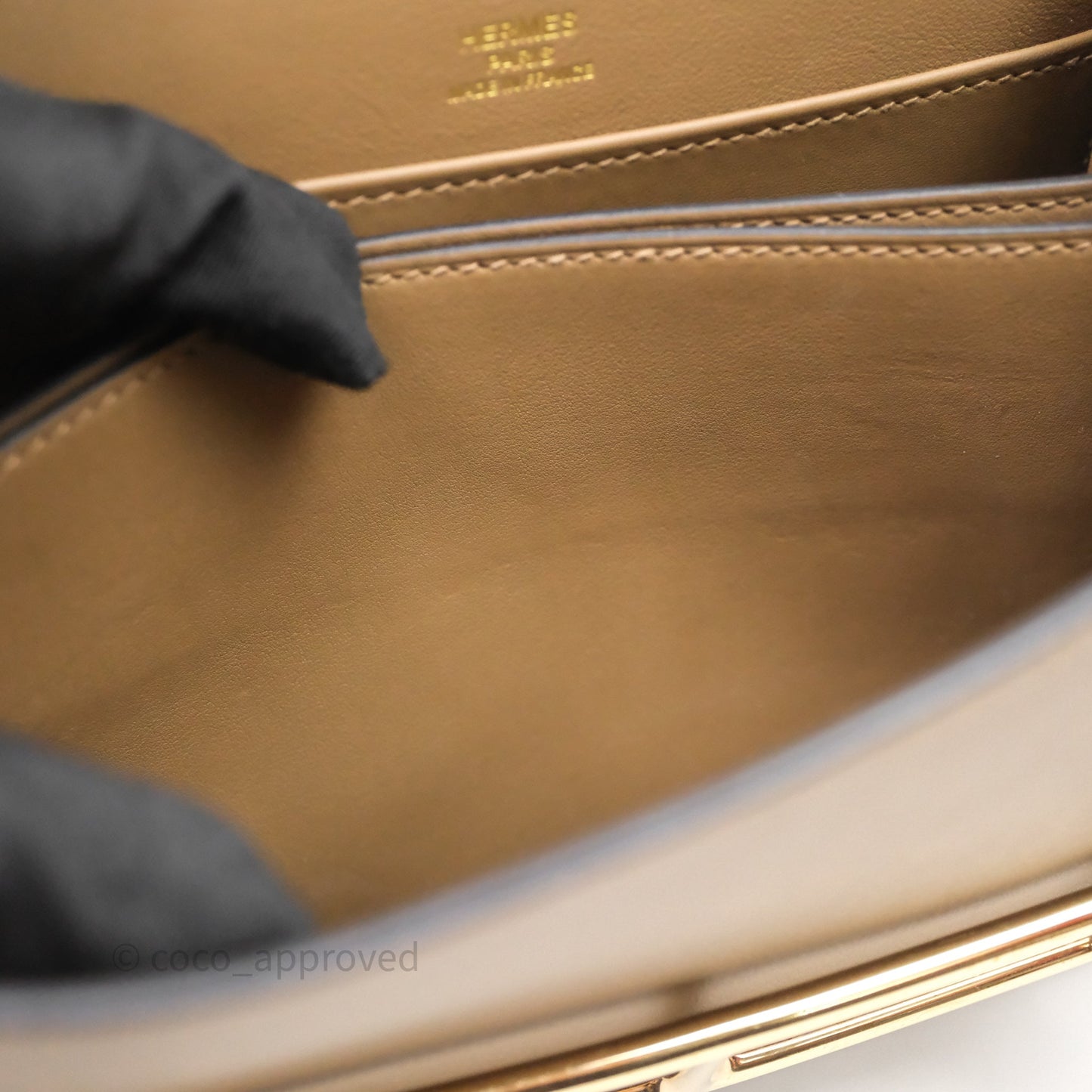 Hermès Roulis Mini Beige De Weimar D0 Veau Swift Gold Hardware