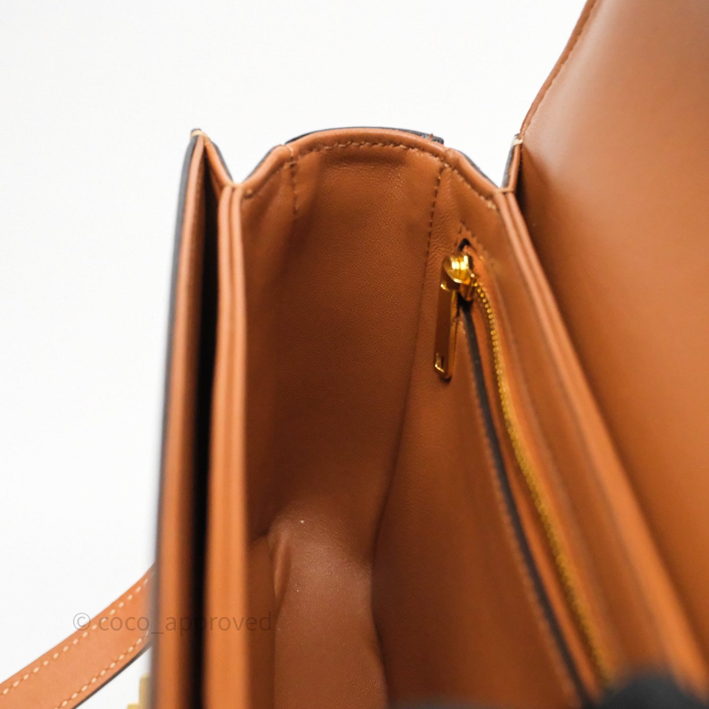 Celine Teen Triomphe Bag Tan Natural Calfskin Gold Hardware