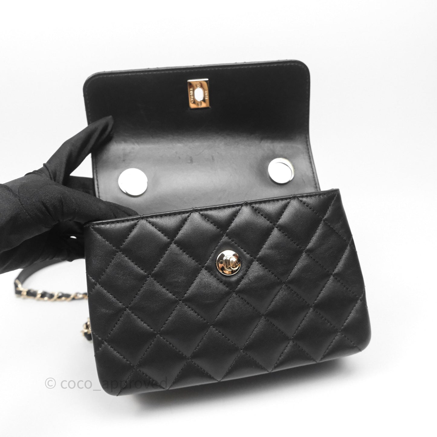 Chanel Trendy CC Mini Black Lambskin Gold Hardware