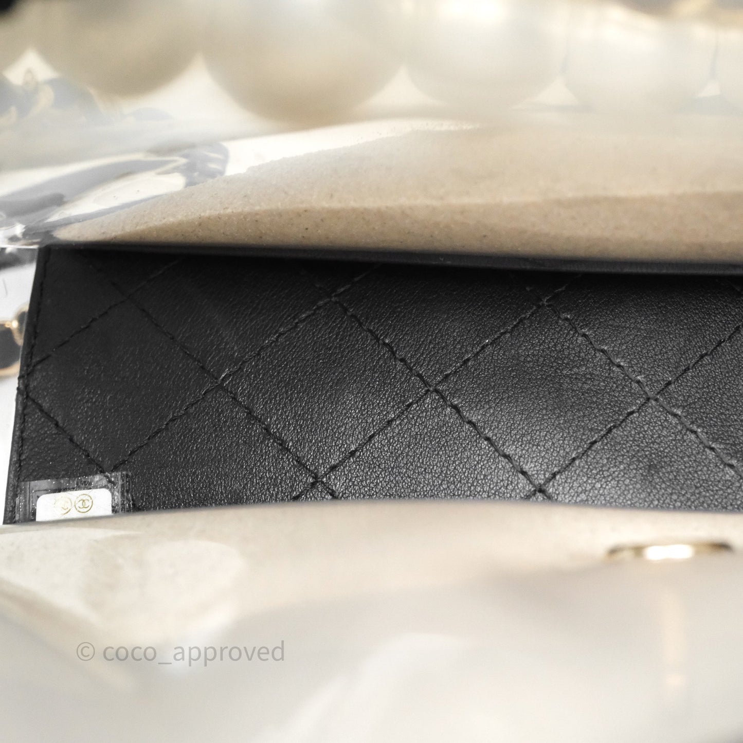 Chanel Medium Sand By The Sea PVC Flap Black Lambskin Gold Hardware