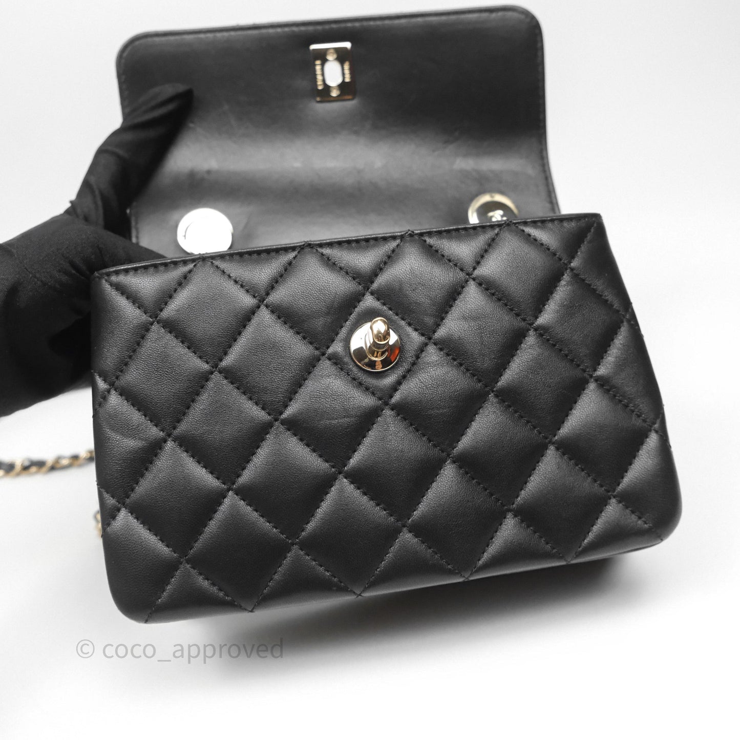 Chanel Trendy CC Mini Black Lambskin Gold Hardware