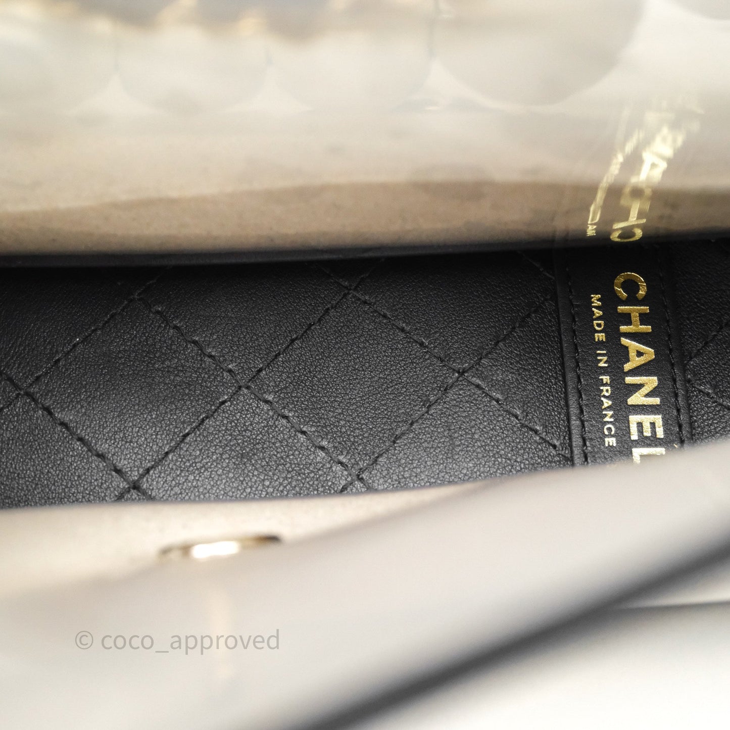 Chanel Medium Sand By The Sea PVC Flap Black Lambskin Gold Hardware