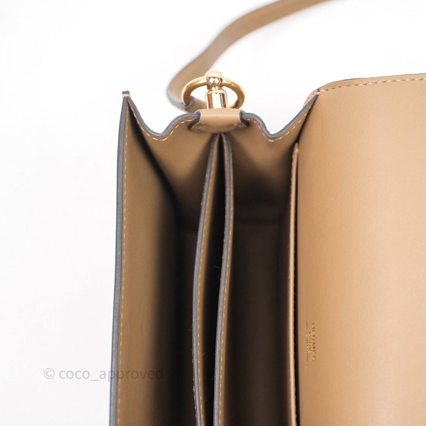 Hermès Roulis Mini Beige De Weimar D0 Veau Swift Gold Hardware