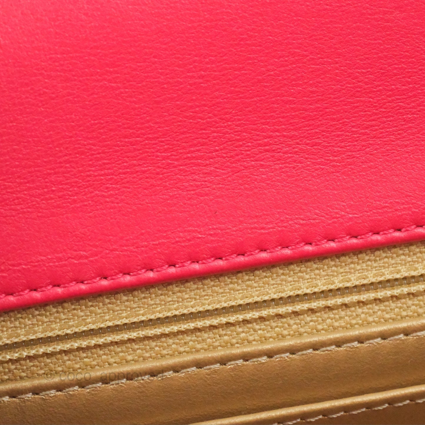 Chanel Mini Square Pearl Crush Quilted Red Lambskin Aged Gold Hardware