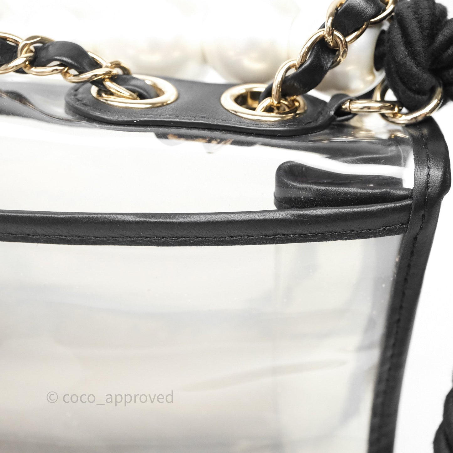Chanel Medium Sand By The Sea PVC Flap Black Lambskin Gold Hardware