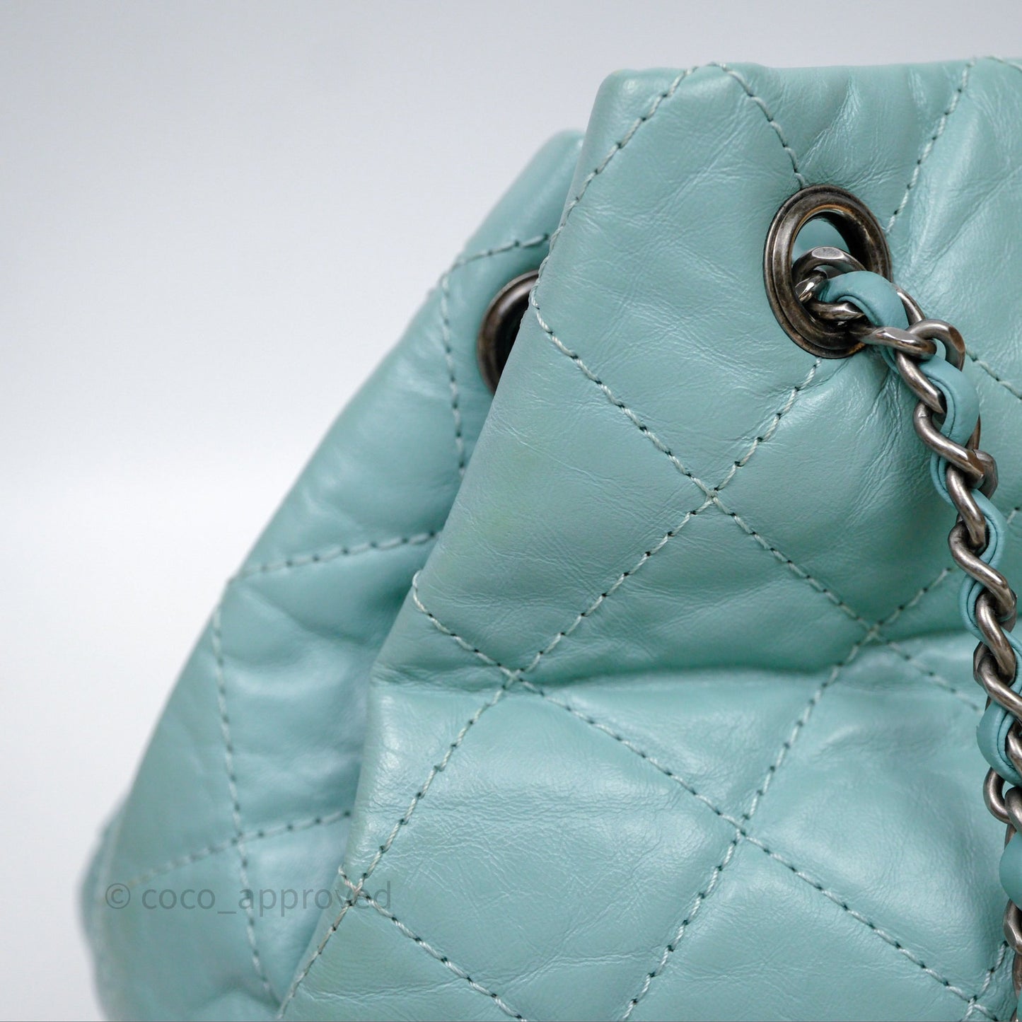 Chanel Small Gabrielle Backpack Tiffany Green Aged Calfskin