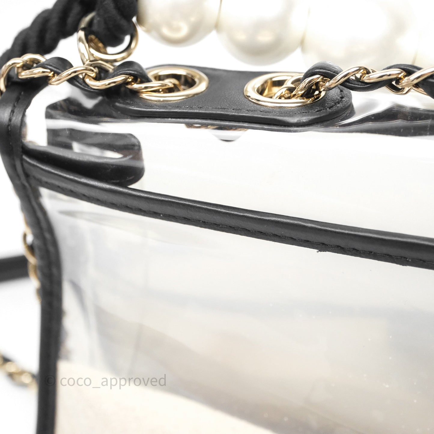 Chanel Medium Sand By The Sea PVC Flap Black Lambskin Gold Hardware