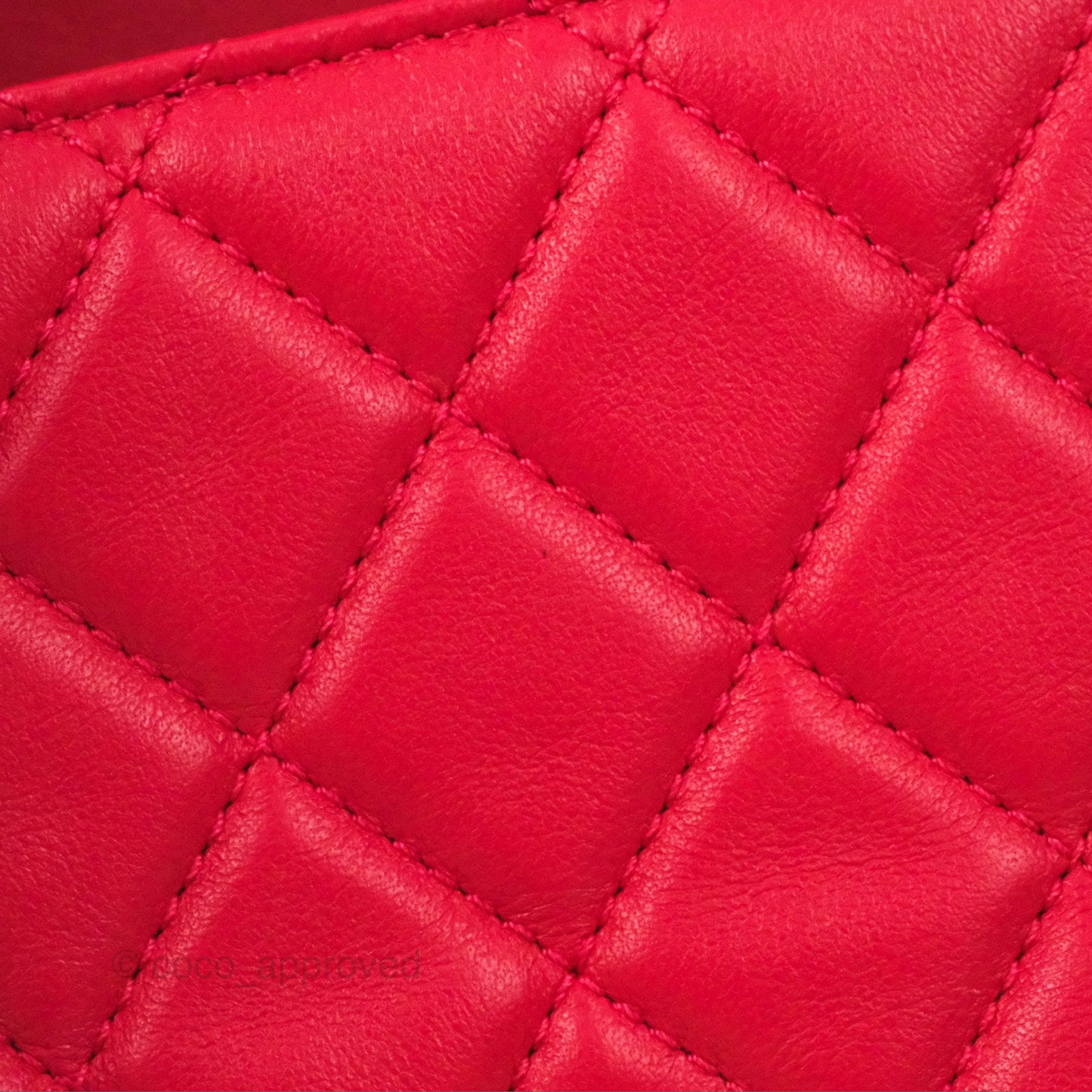 Chanel Mini Square Pearl Crush Quilted Red Lambskin Aged Gold Hardware