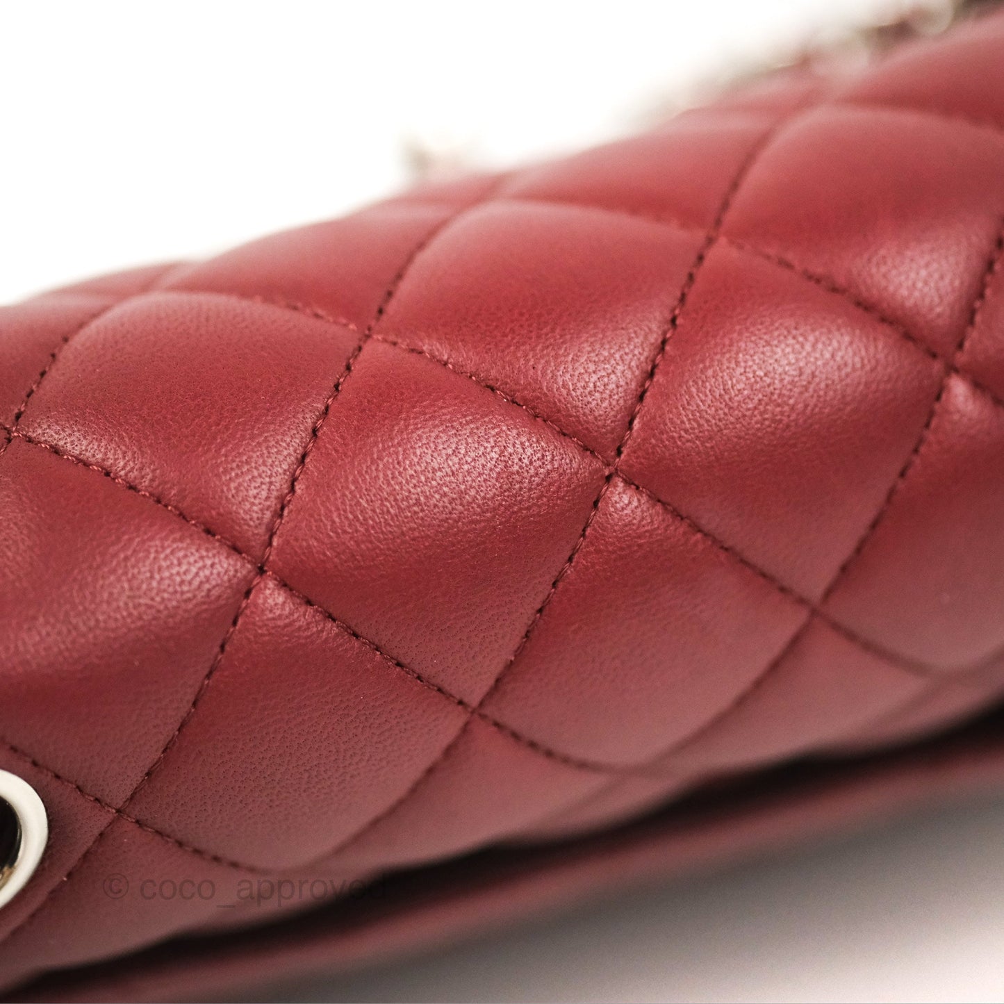 Chanel Small S/M Classic Flap Dark Red Lambskin Silver Hardware