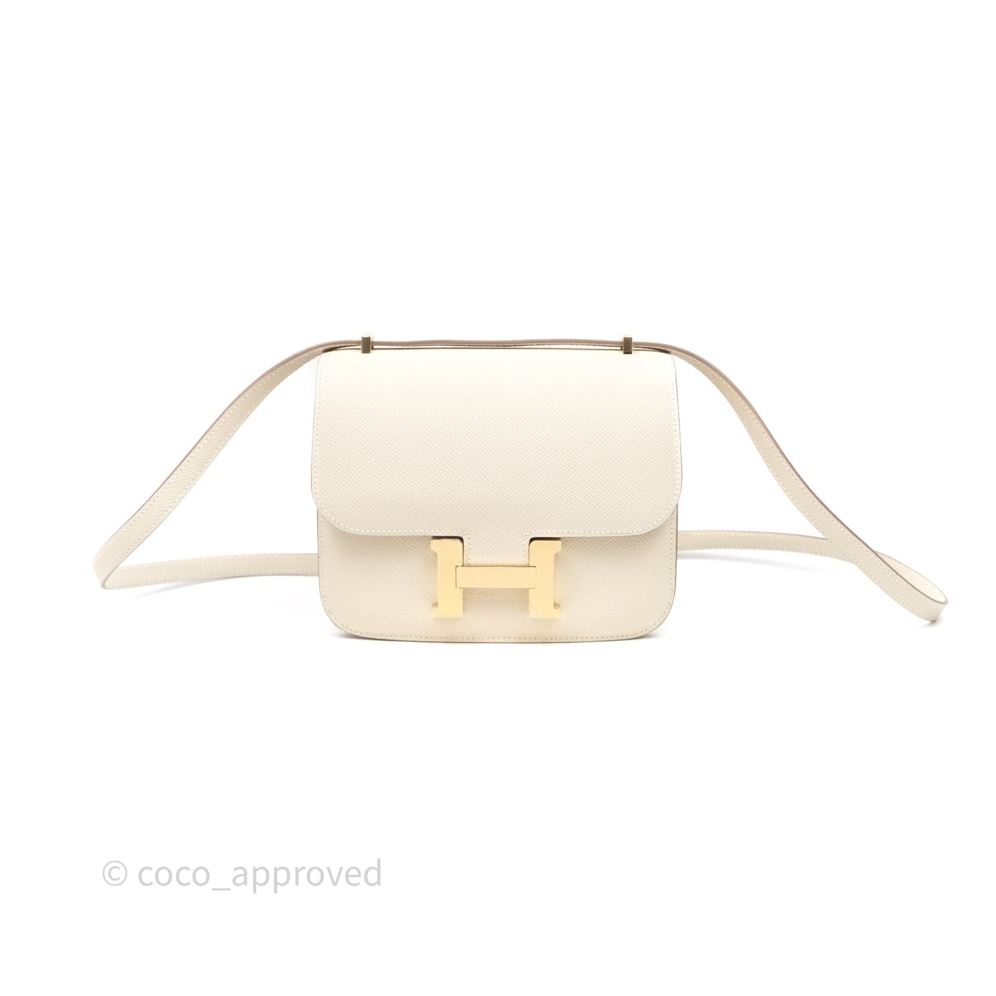 Hermès Constance Mini 18cm Mirror Craie 10 Gold Hardware