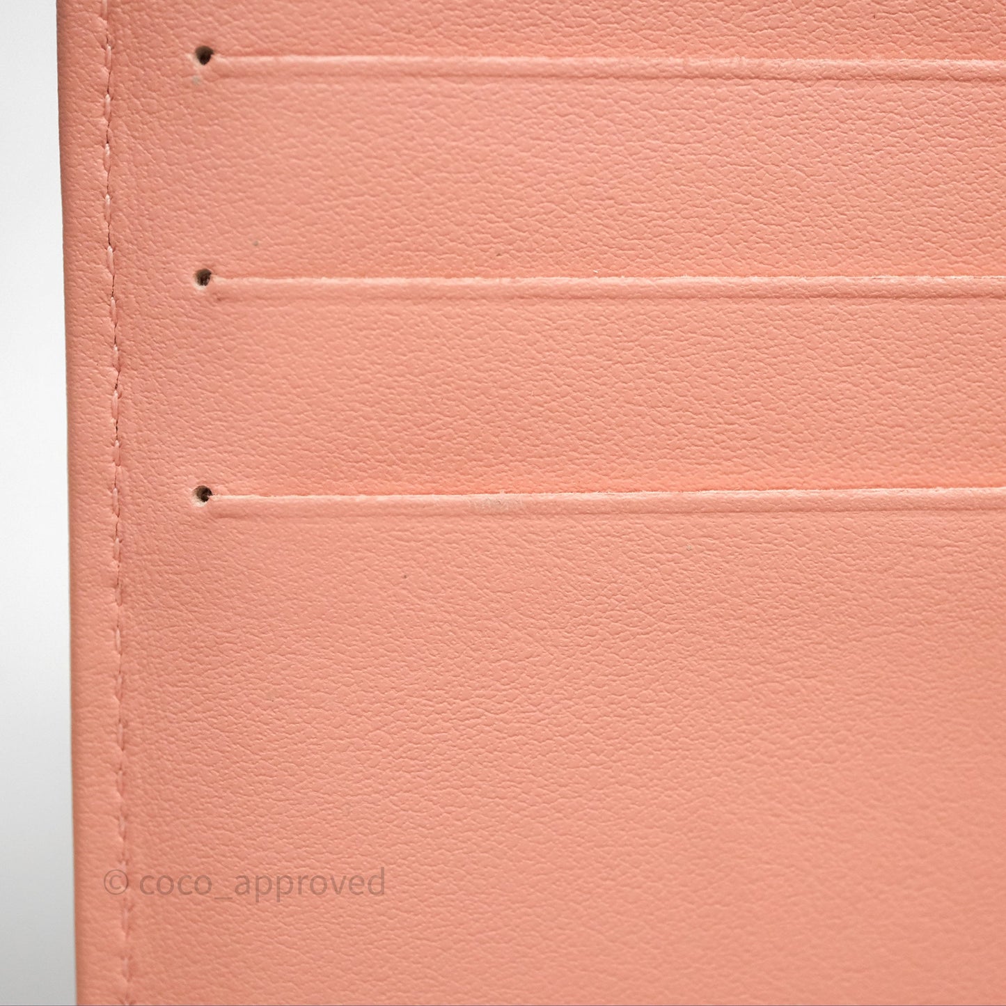 Chanel Boy Quilted Long Wallet Peach Caviar Aged Gold Hardware