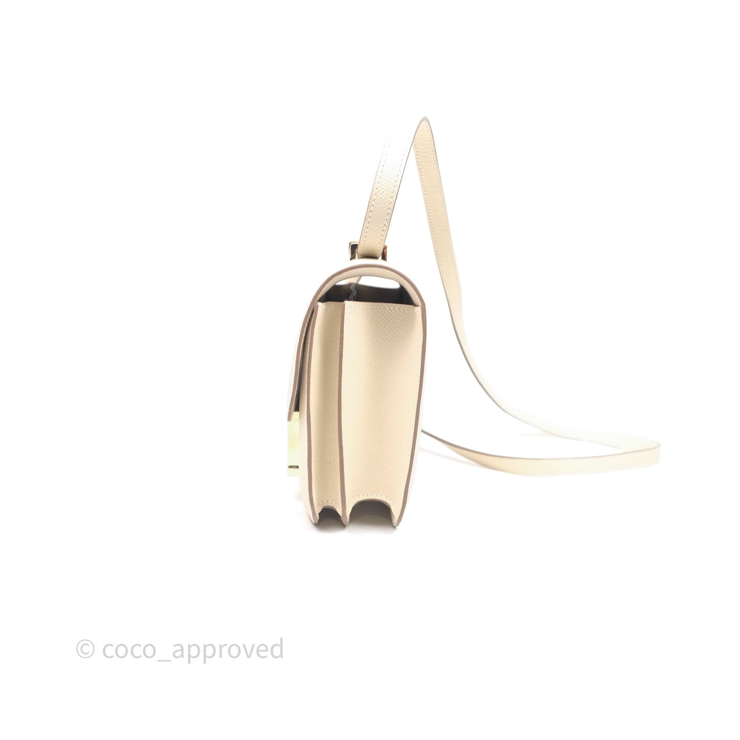 Hermès Constance Mini 18cm Mirror Craie 10 Gold Hardware