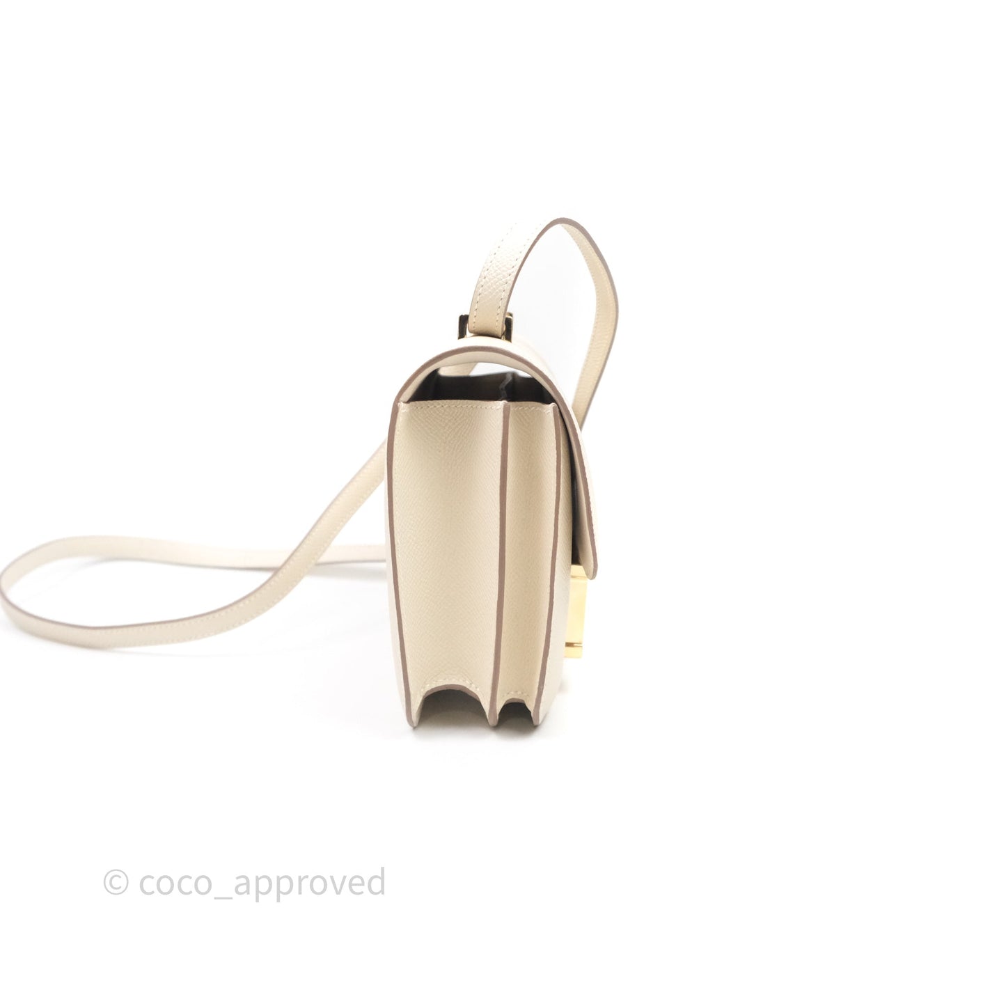 Hermès Constance Mini 18cm Mirror Craie 10 Gold Hardware
