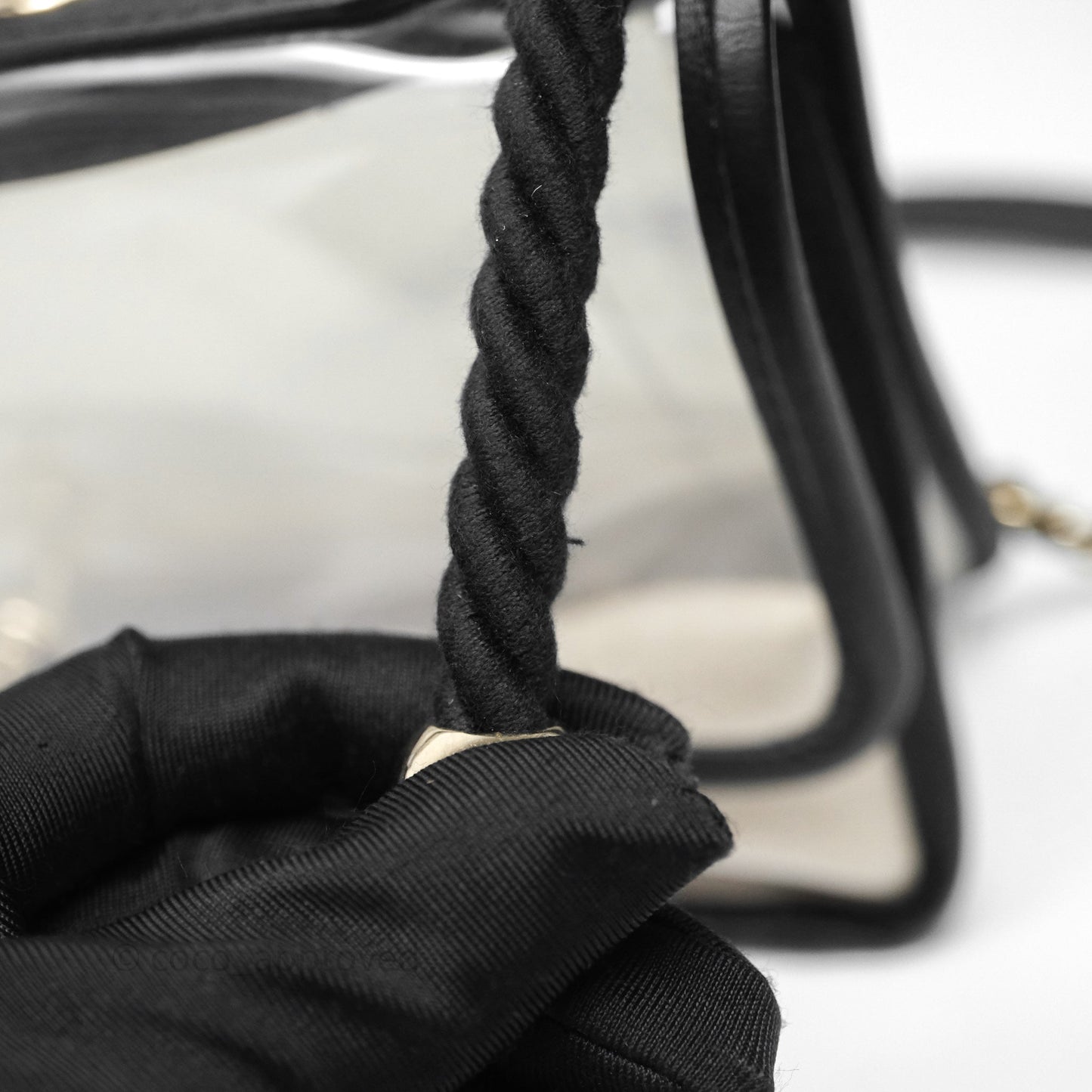 Chanel Medium Sand By The Sea PVC Flap Black Lambskin Gold Hardware