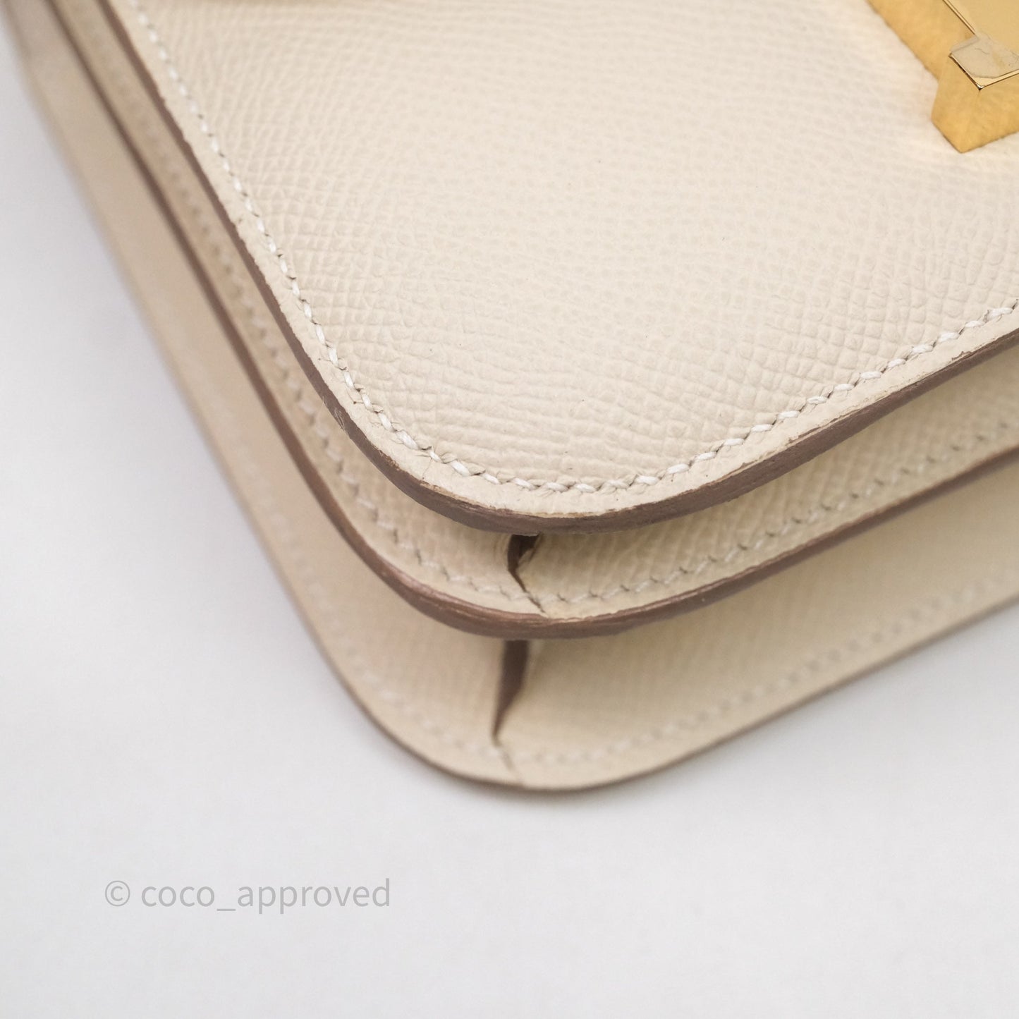 Hermès Constance Mini 18cm Mirror Craie 10 Gold Hardware