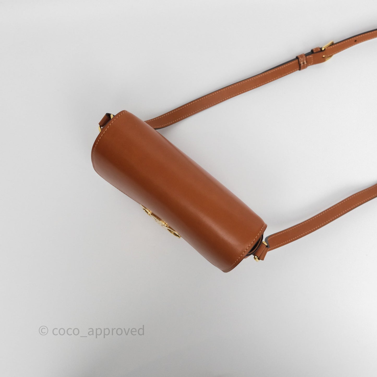 Celine Teen Triomphe Bag Tan Natural Calfskin Gold Hardware