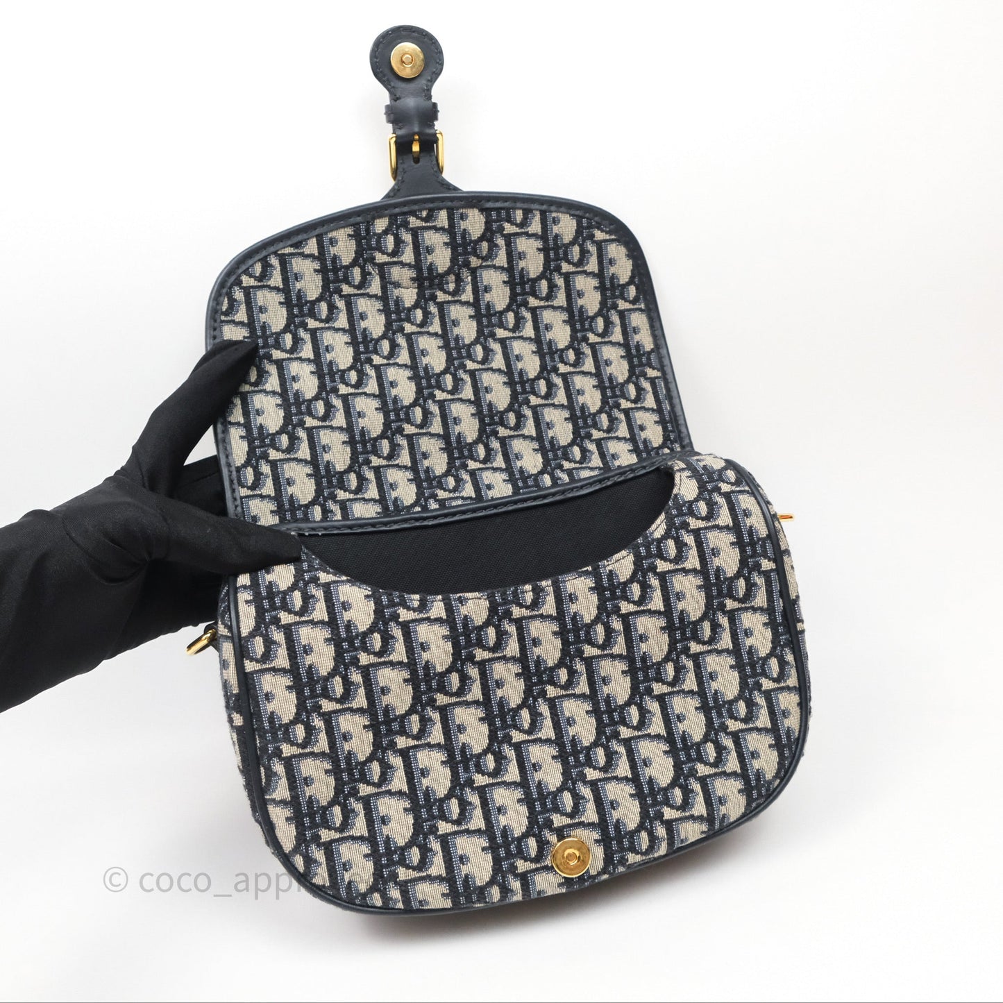Dior Medium Bobby Bag Blue Oblique Jacquard Canvas