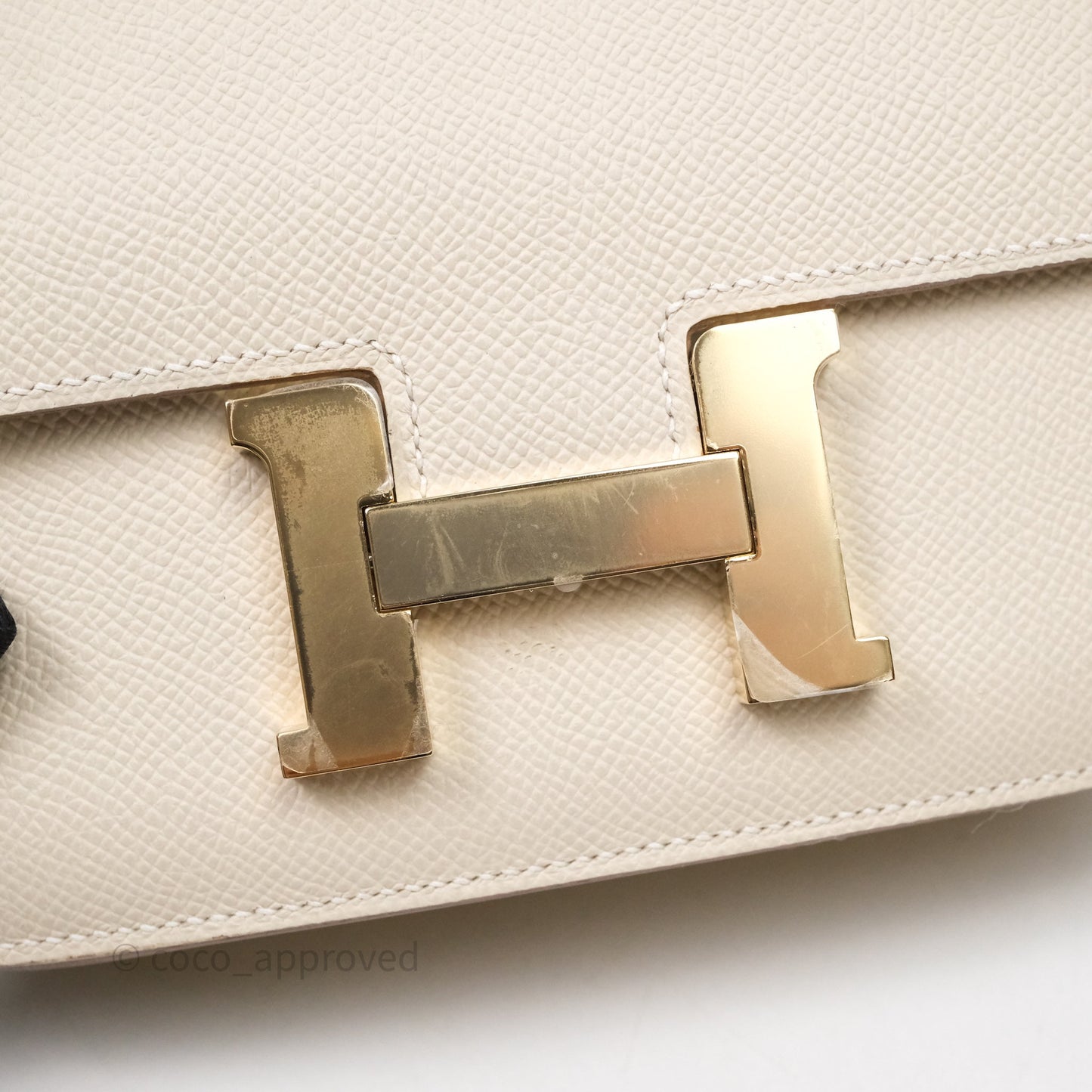 Hermès Constance Mini 18cm Mirror Craie 10 Gold Hardware
