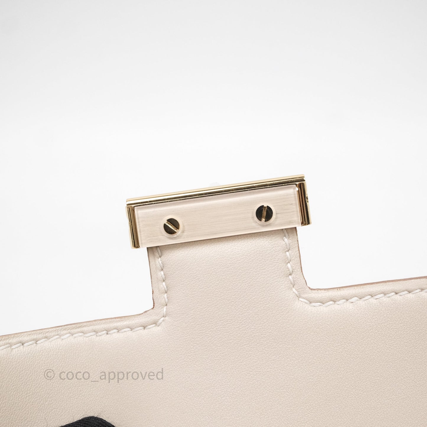 Hermès Constance Mini 18cm Mirror Craie 10 Gold Hardware