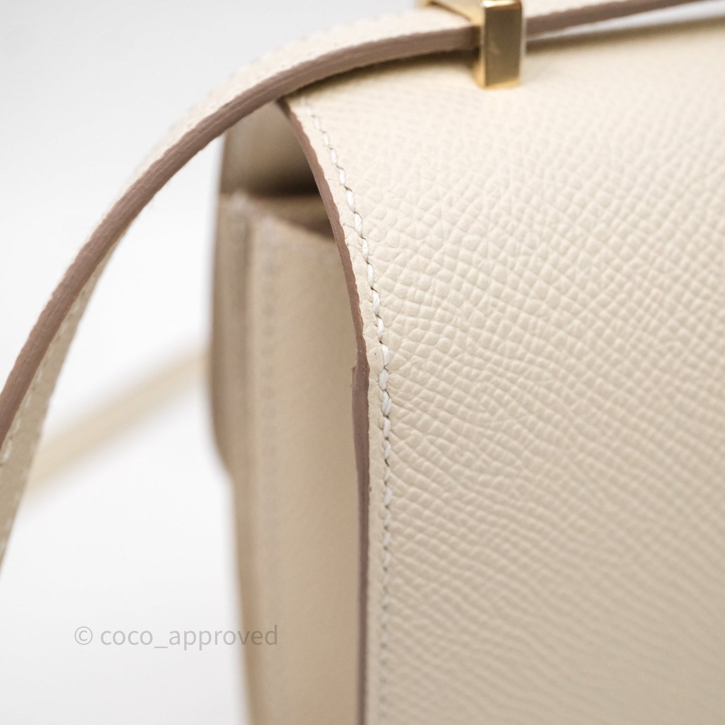 Hermès Constance Mini 18cm Mirror Craie 10 Gold Hardware