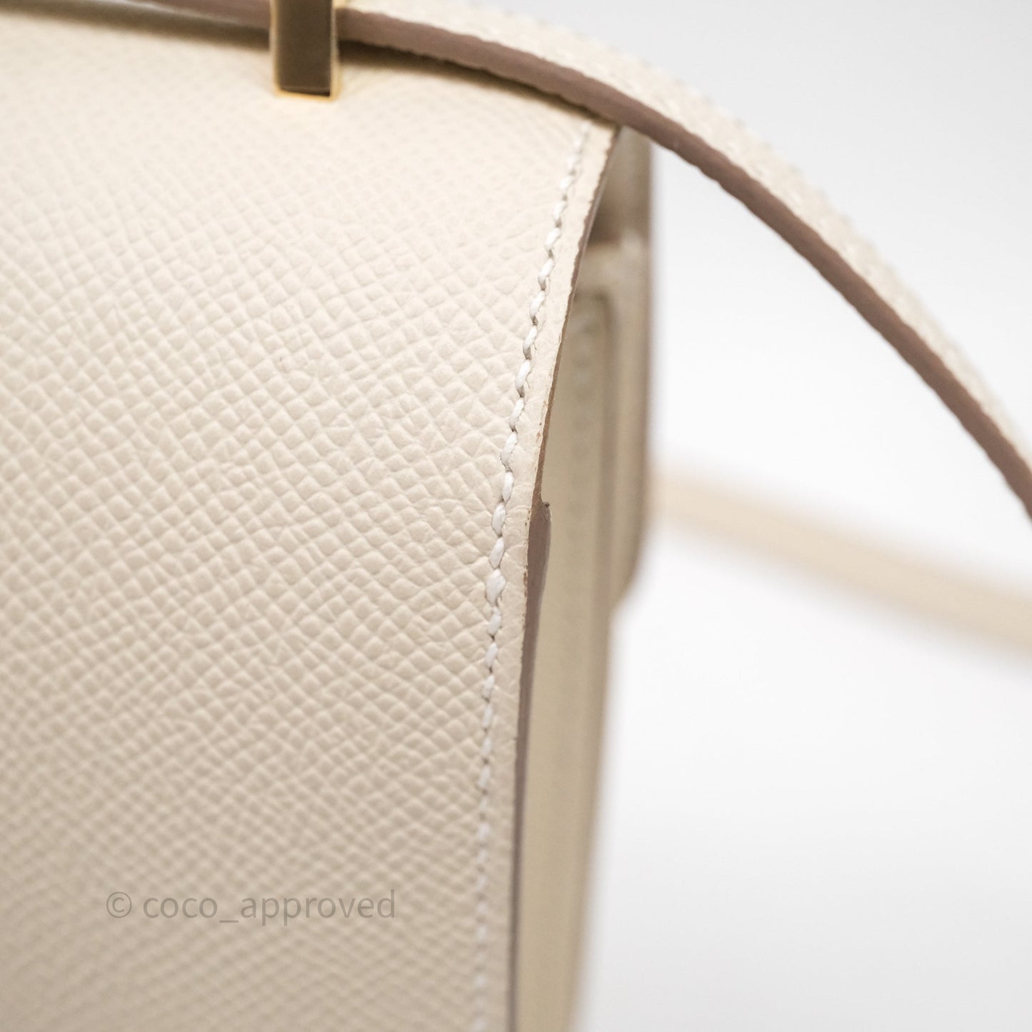 Hermès Constance Mini 18cm Mirror Craie 10 Gold Hardware