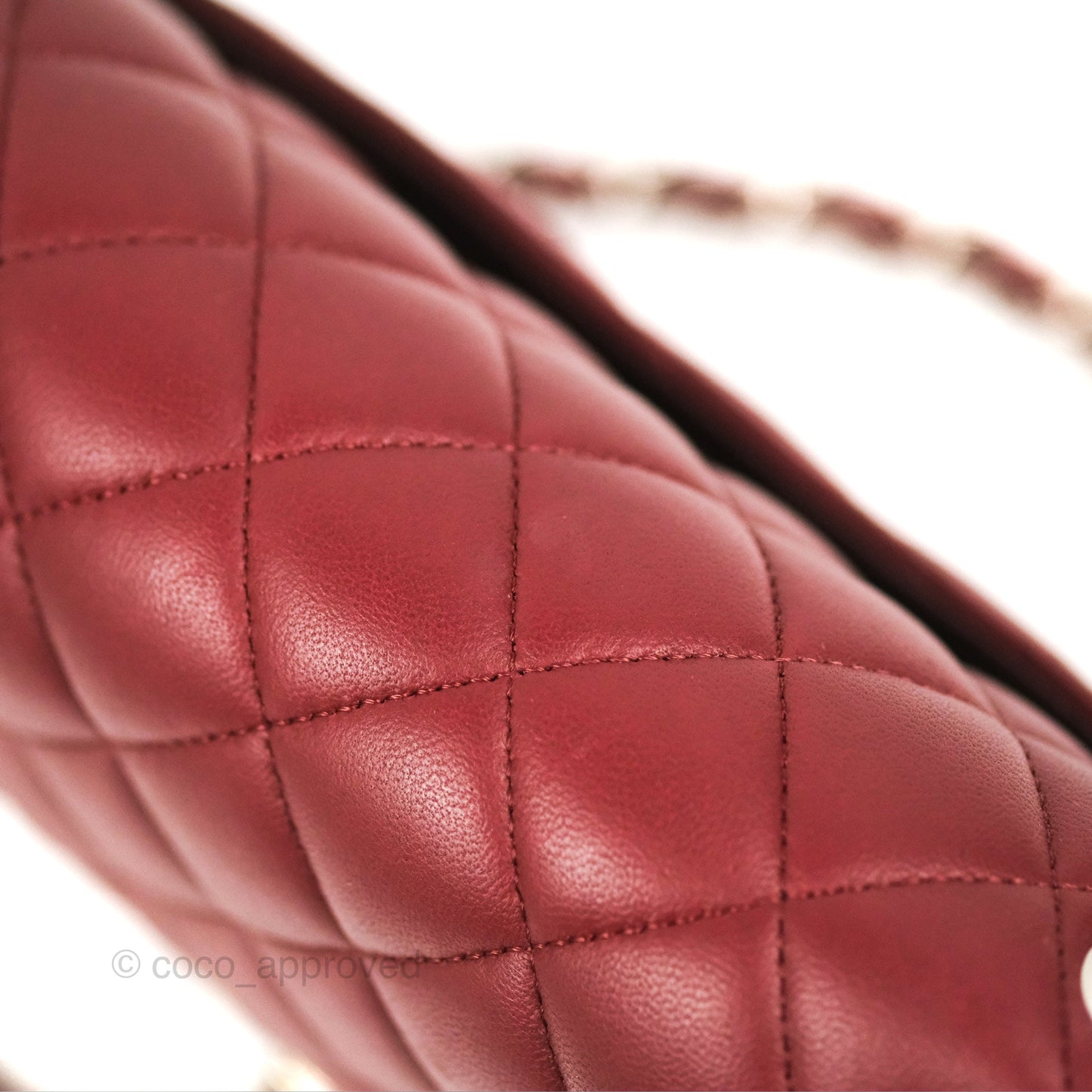 Chanel Small S/M Classic Flap Dark Red Lambskin Silver Hardware